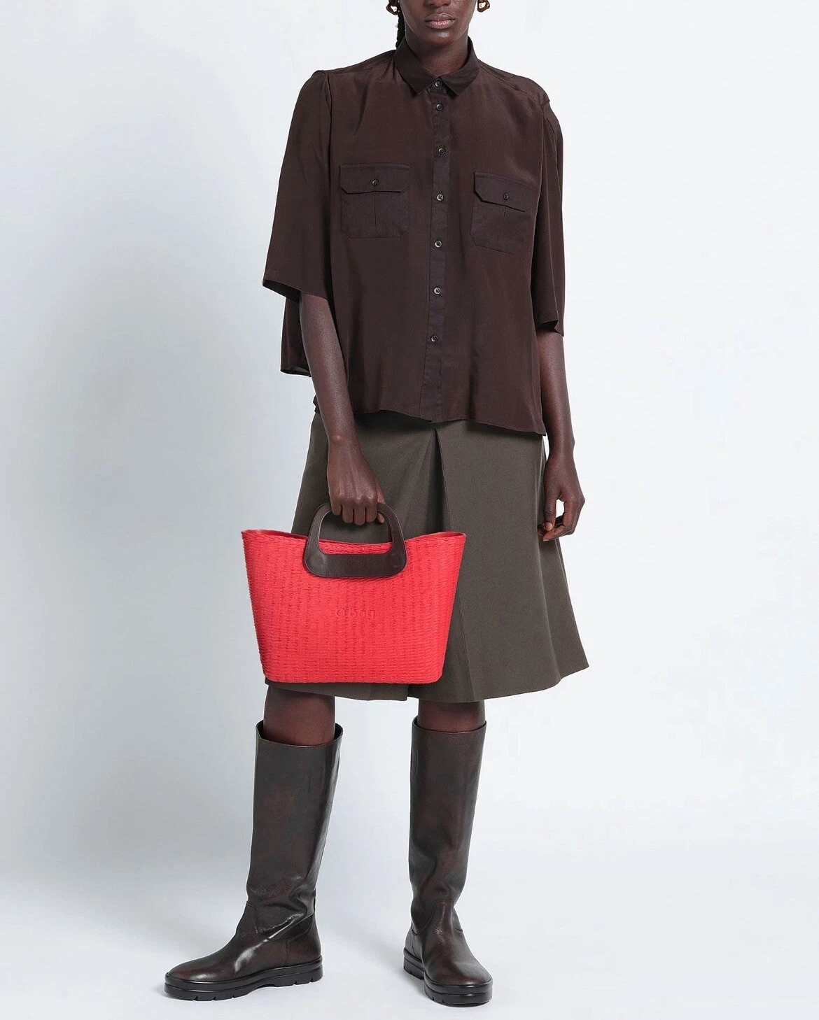 O BAG Red Rubber Handbag - O Bag