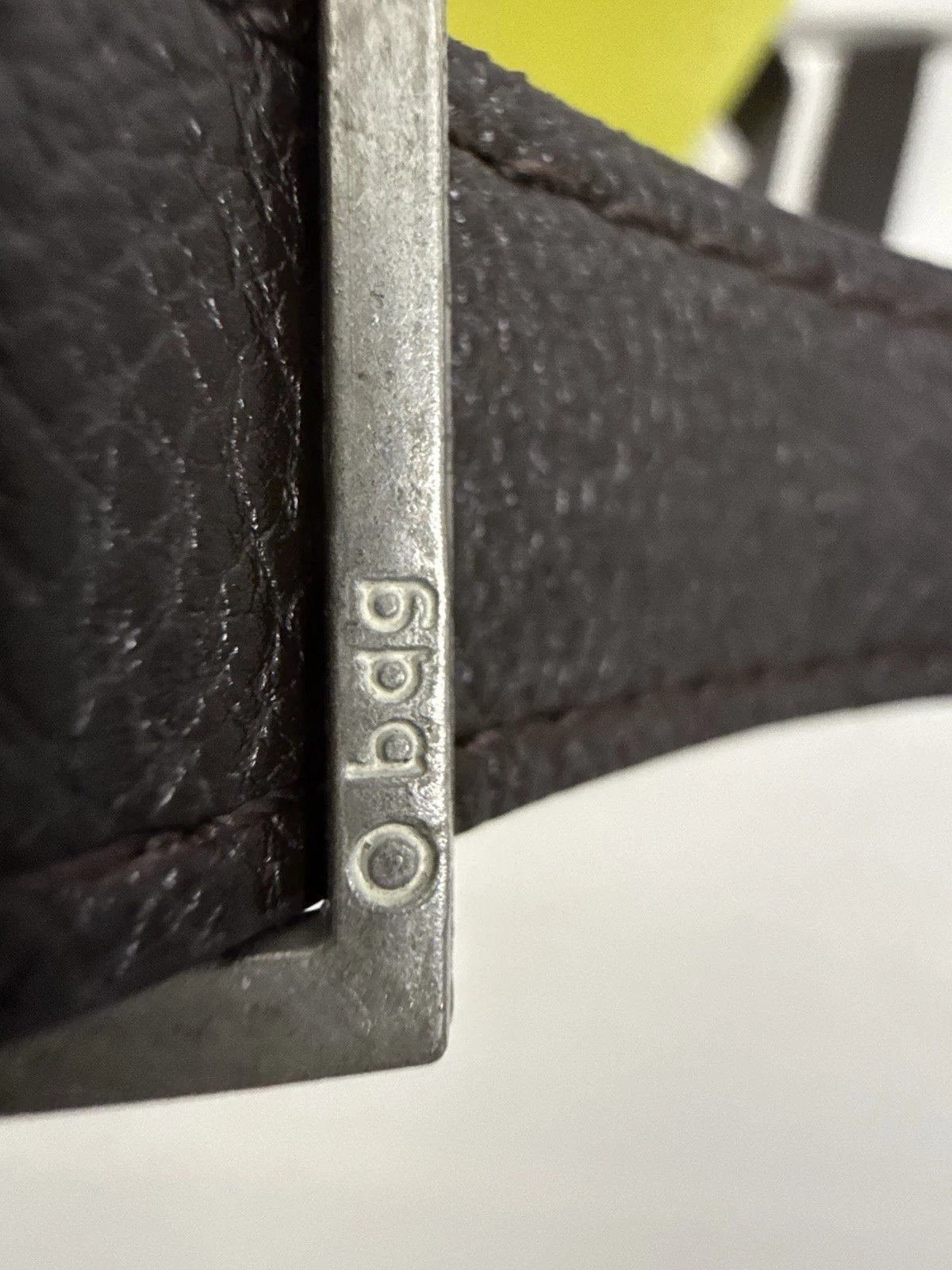 ✿ O bag Mini Bucket Bag Yellow Rubber Body Brown Leather Strap Crossbody Italy - O Bag