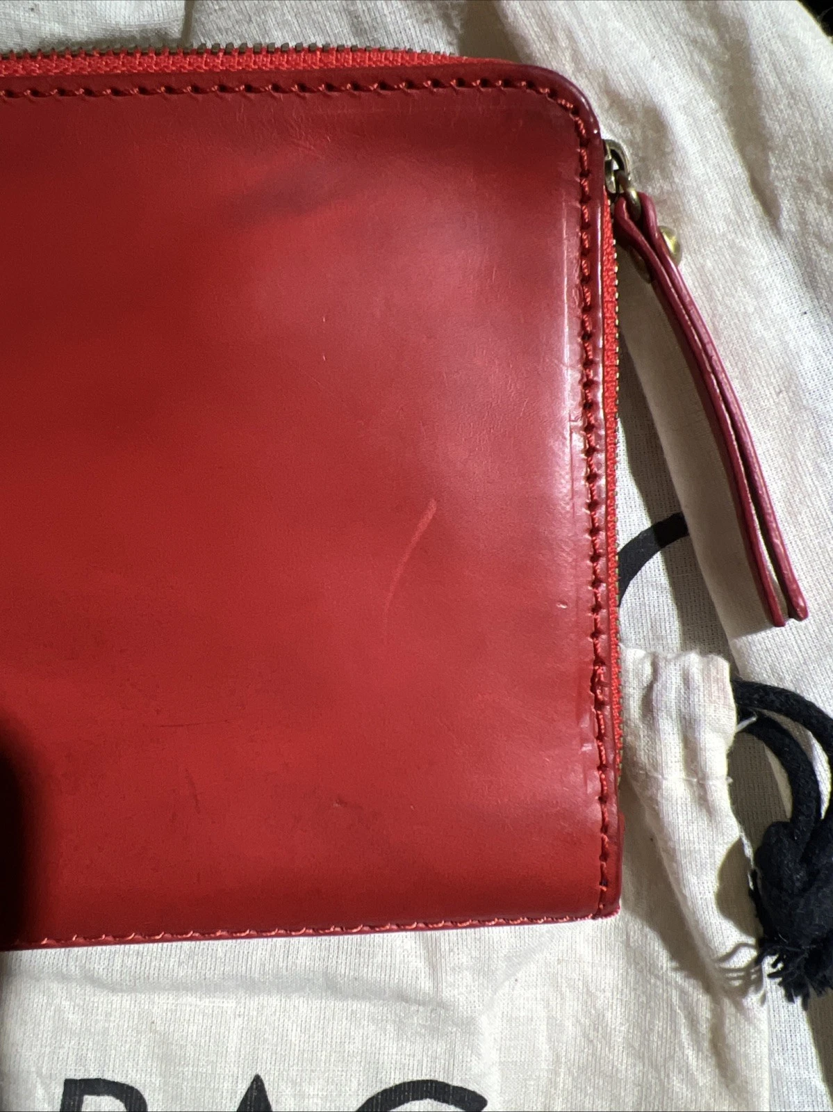 O My Bag Amsterdam Travel Pouch Red Classic Leather Wristlet Bag Wallet - O Bag