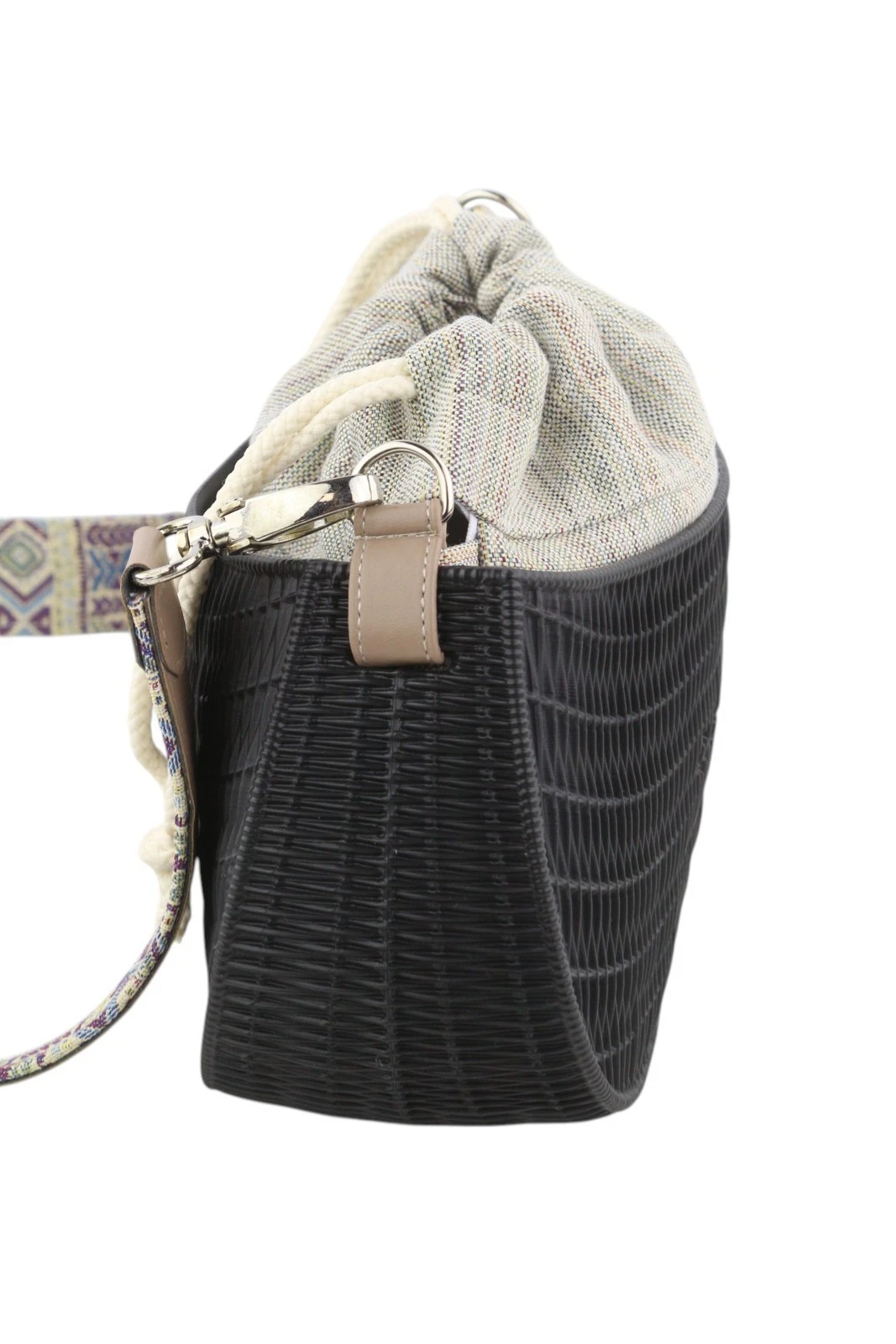 O Bag Swing Women's Bag OS Black Textured Silicone Half Moon Inner Crossbody - O Bag