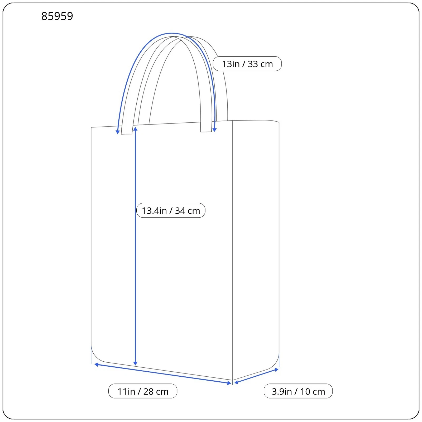 O BAG Chic Women bag OS Blue Mini Square Tote Double Handles Inner bag - O Bag