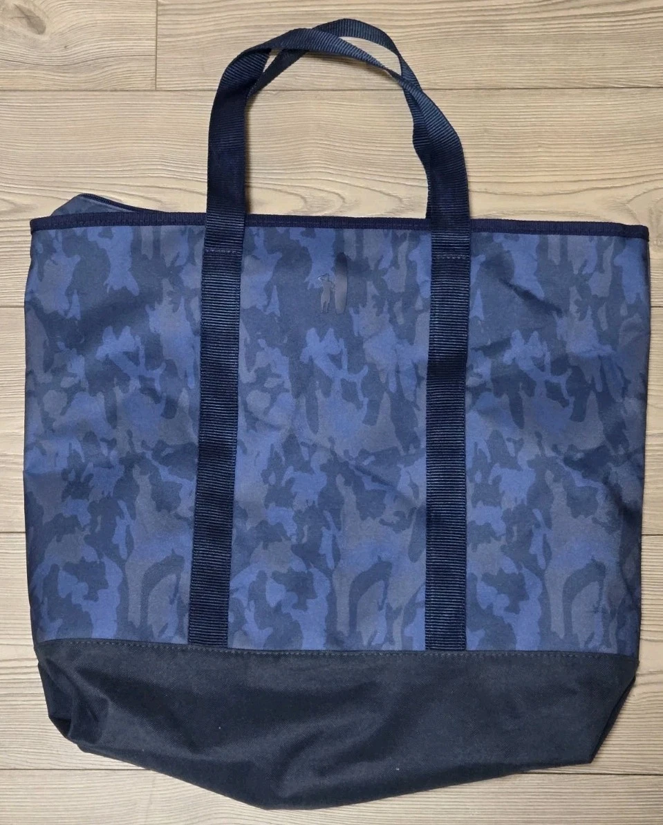 Johnnie-O Navy Blue Camo Zip Tote Bag Beach Pool Bag - O Bag