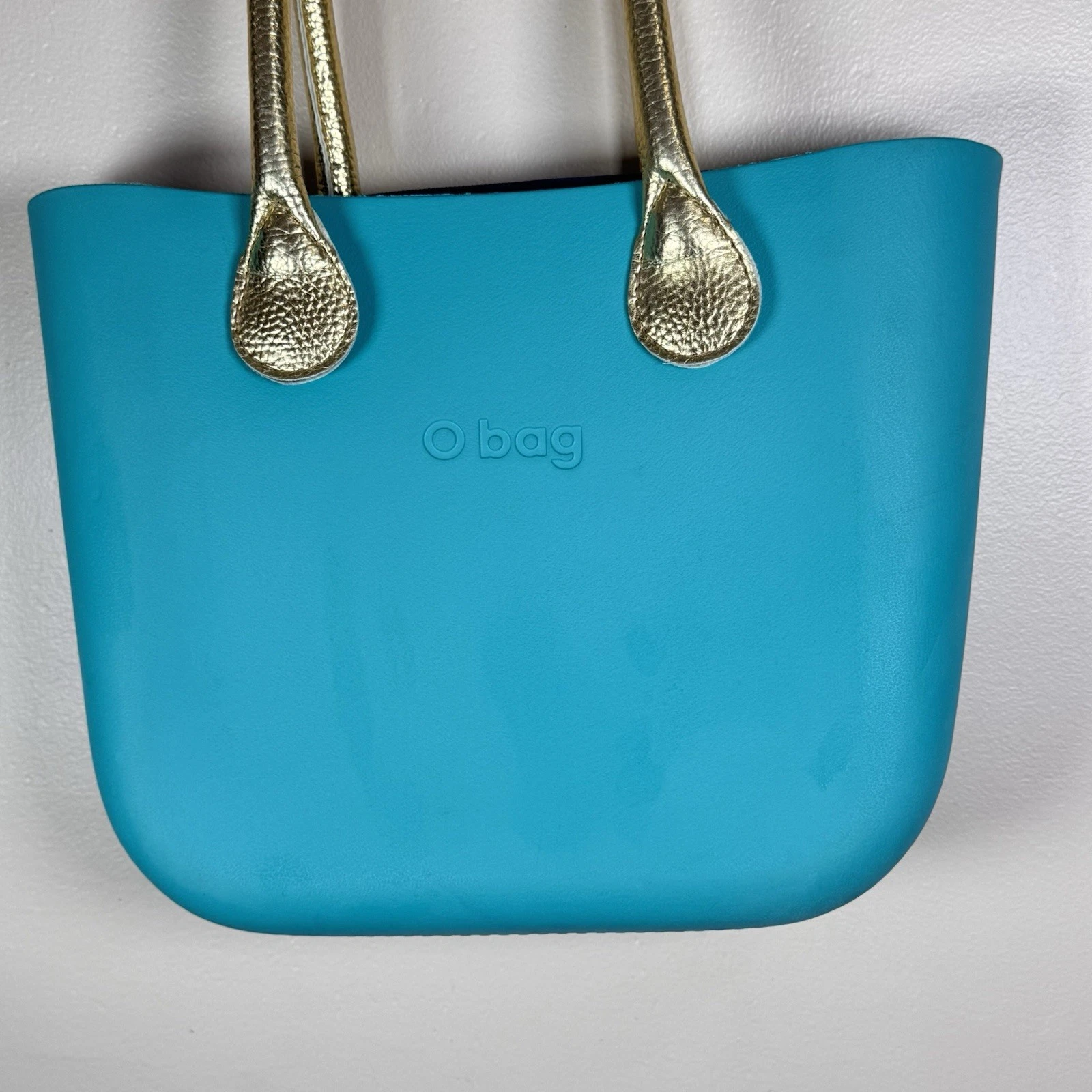 O Bag Women's Large Tote Bag Turquoise Interchangeable Handles 2 Sets Italy - O Bag