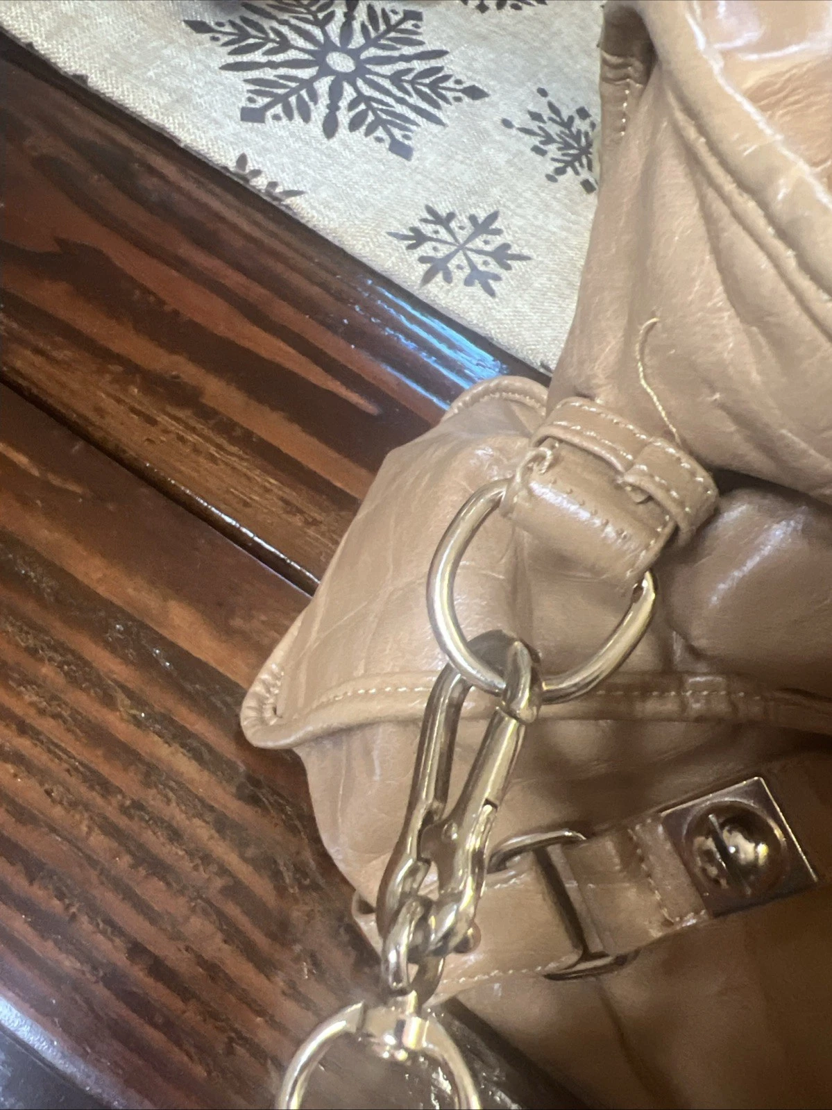 “O BAG “ ITALIAN MADE BAG Croc Embossed Buckle Style Handbag Shoulder Bag - O Bag