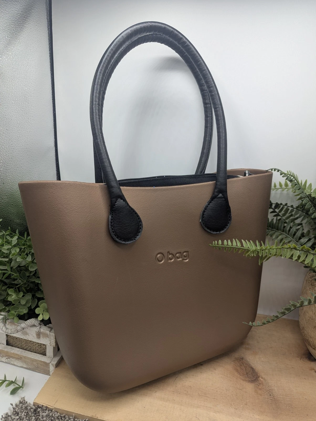 O bag Tote Bag Zip Close Aftermarket Shoulder Strap Included Carry All Purse - O Bag