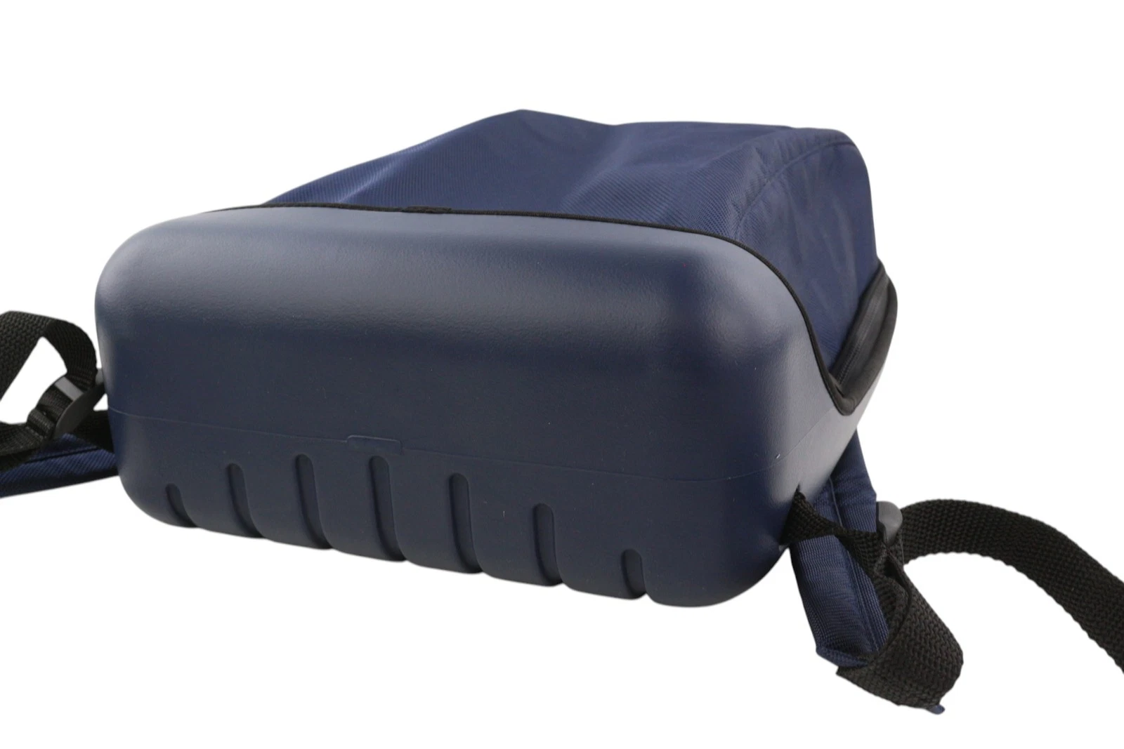 O Bag Women Bag OS Unisex Blue Round Backpack Front Zip Double Handle Logo - O Bag