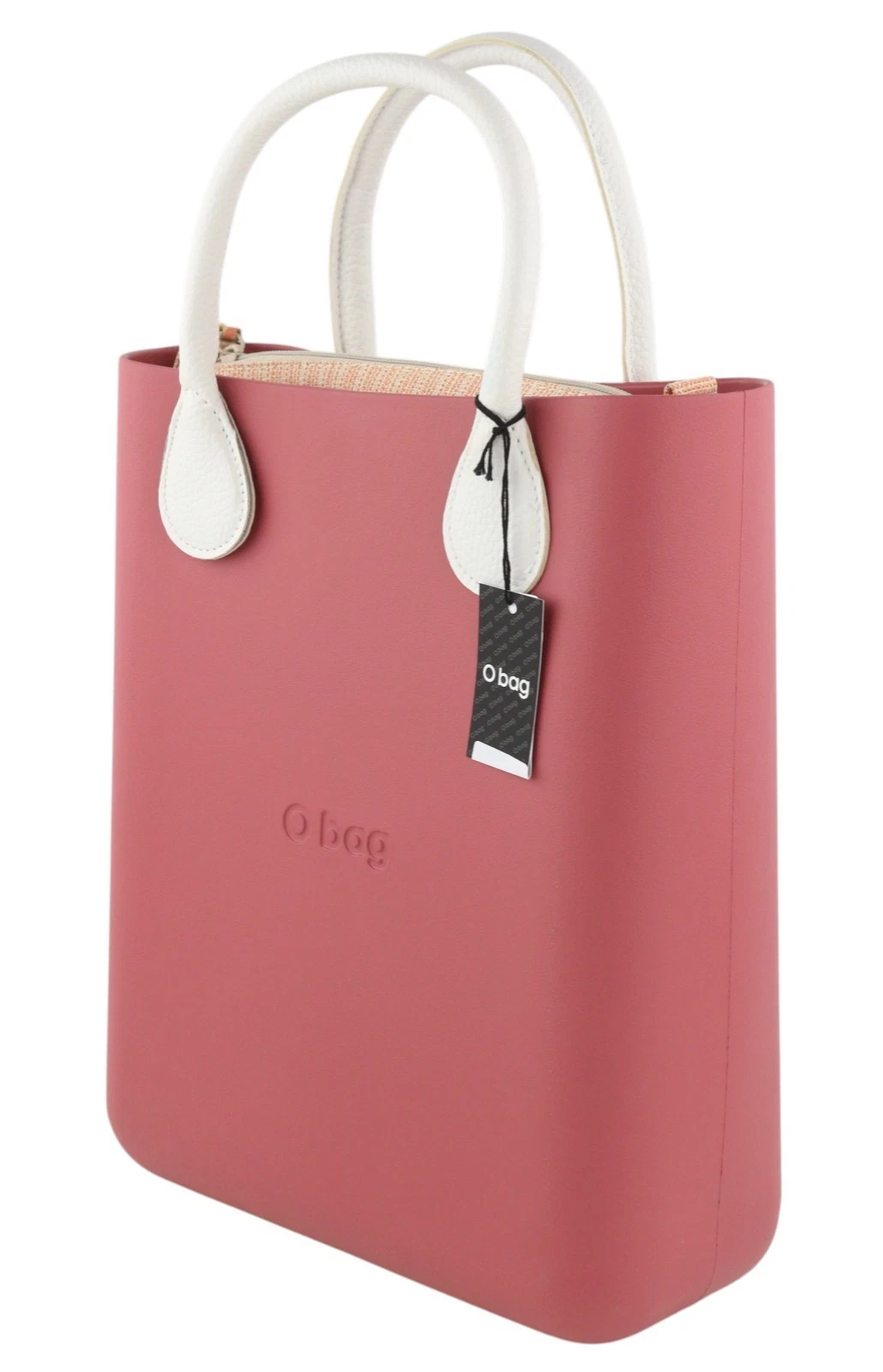 O Bag Chic Women's Bag OS Pink Double Handles Inner Mini Square Tote Logo - O Bag