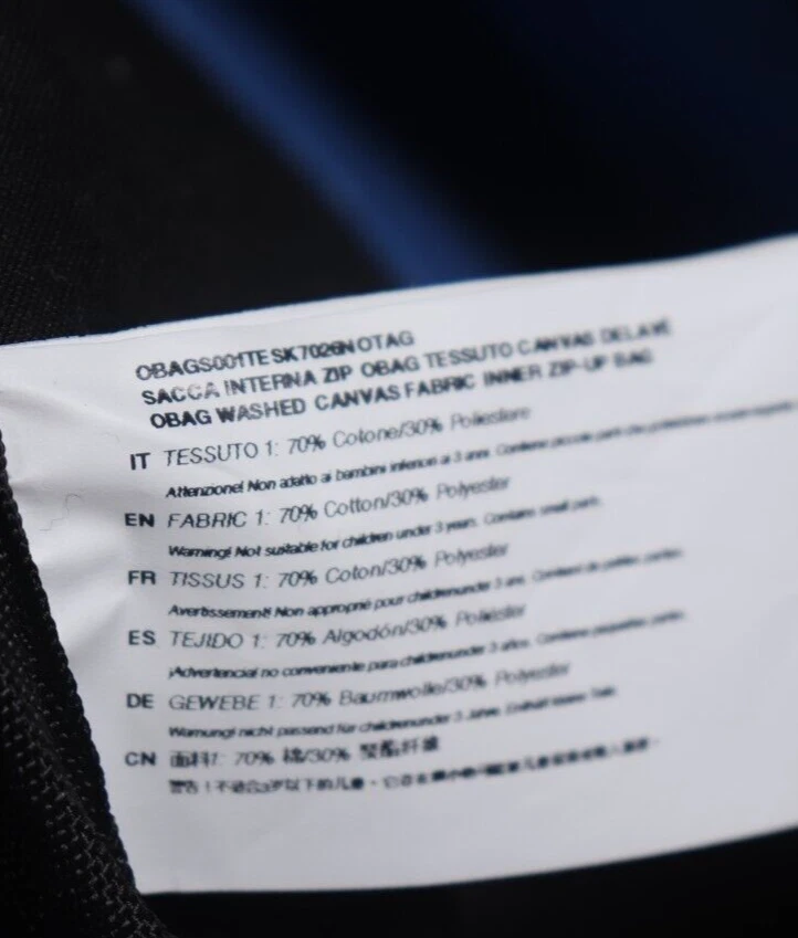 O Bag Unisex Blue Purse Striped Trim Inner Canvas Rope Handles Waterproof Tote - O Bag