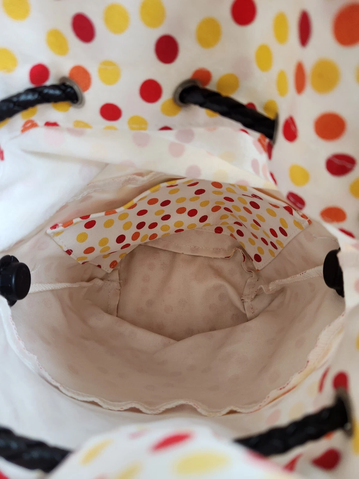 OBAG ITALY RARE Compound Bucket Basket Tote Crossbody Bag Yellow Polka Dot Liner - O Bag