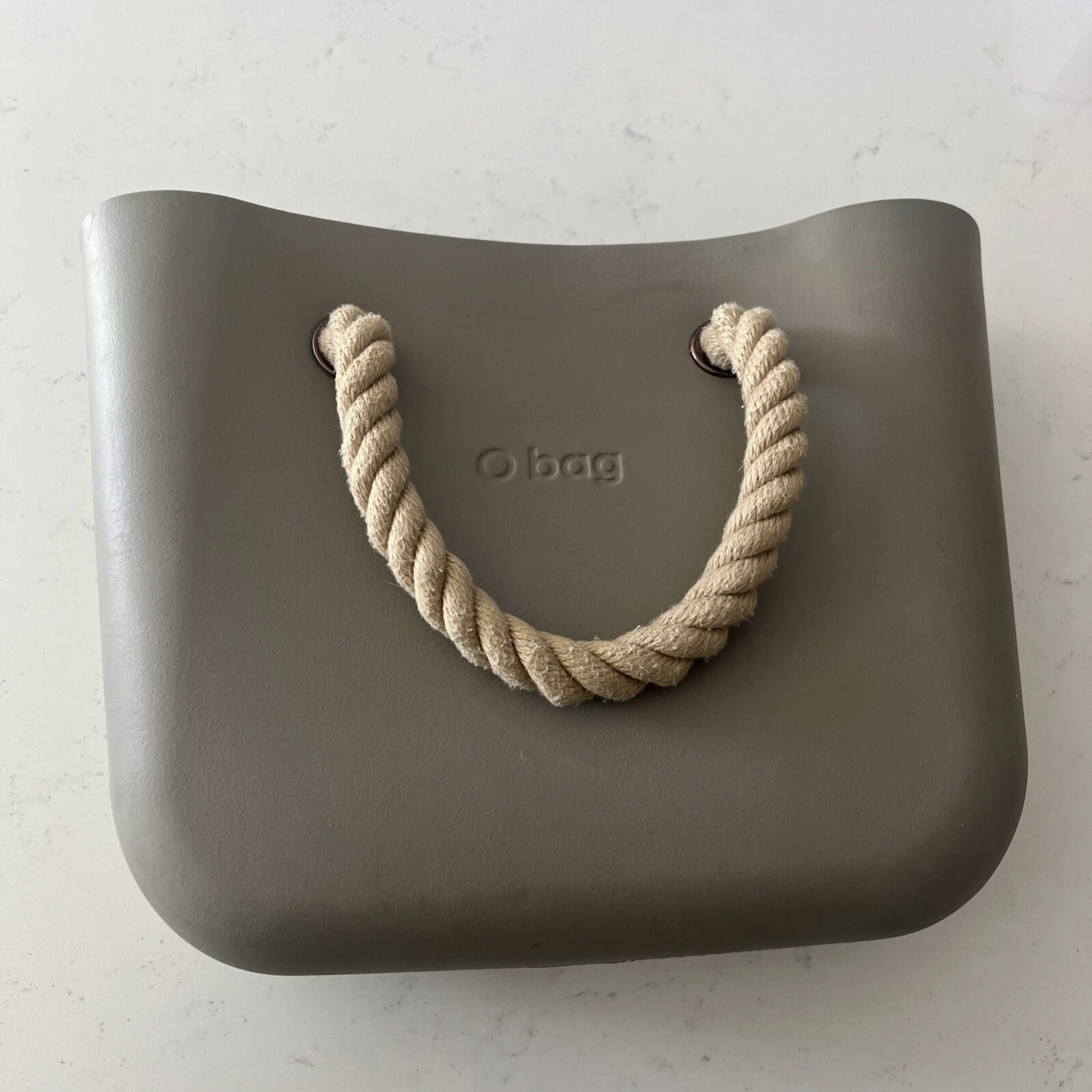 OBag Rubber Classic Tote w/Rope And Leather Straps 2 Straps Included - O Bag