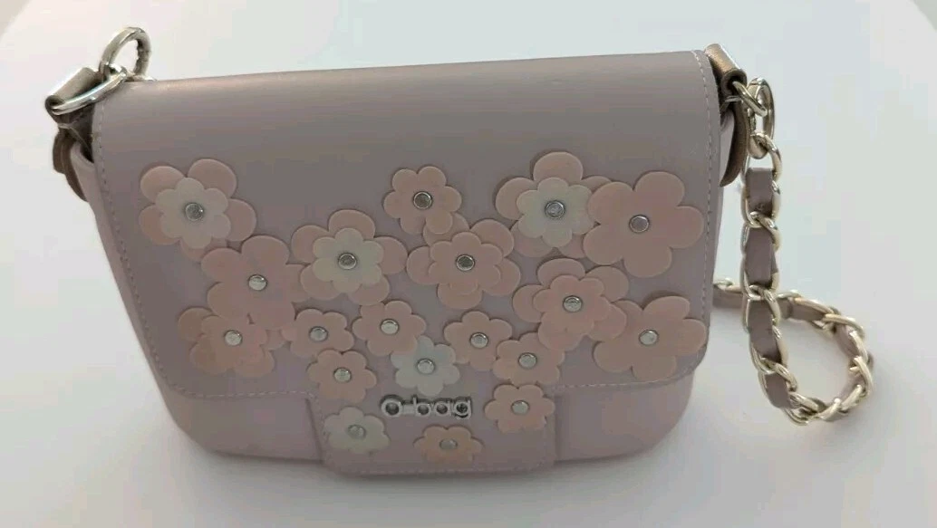 OBag Pink Bag Flowers Gold Chain Crossbody, Leather Flap 8w 6t 3d Strap Drop 11 - O Bag