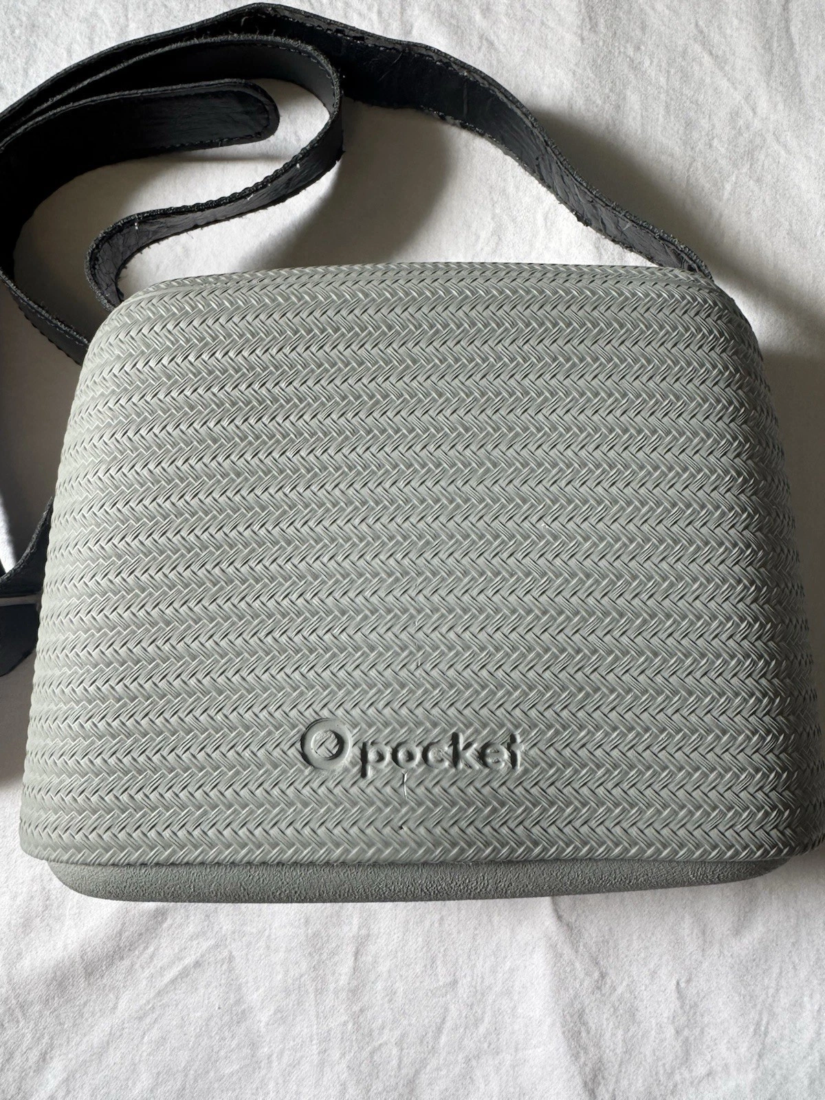 O Pocket Bag FullSpot Italian Crossbody Slide Purse Made In Italy Gray Grey - O Bag