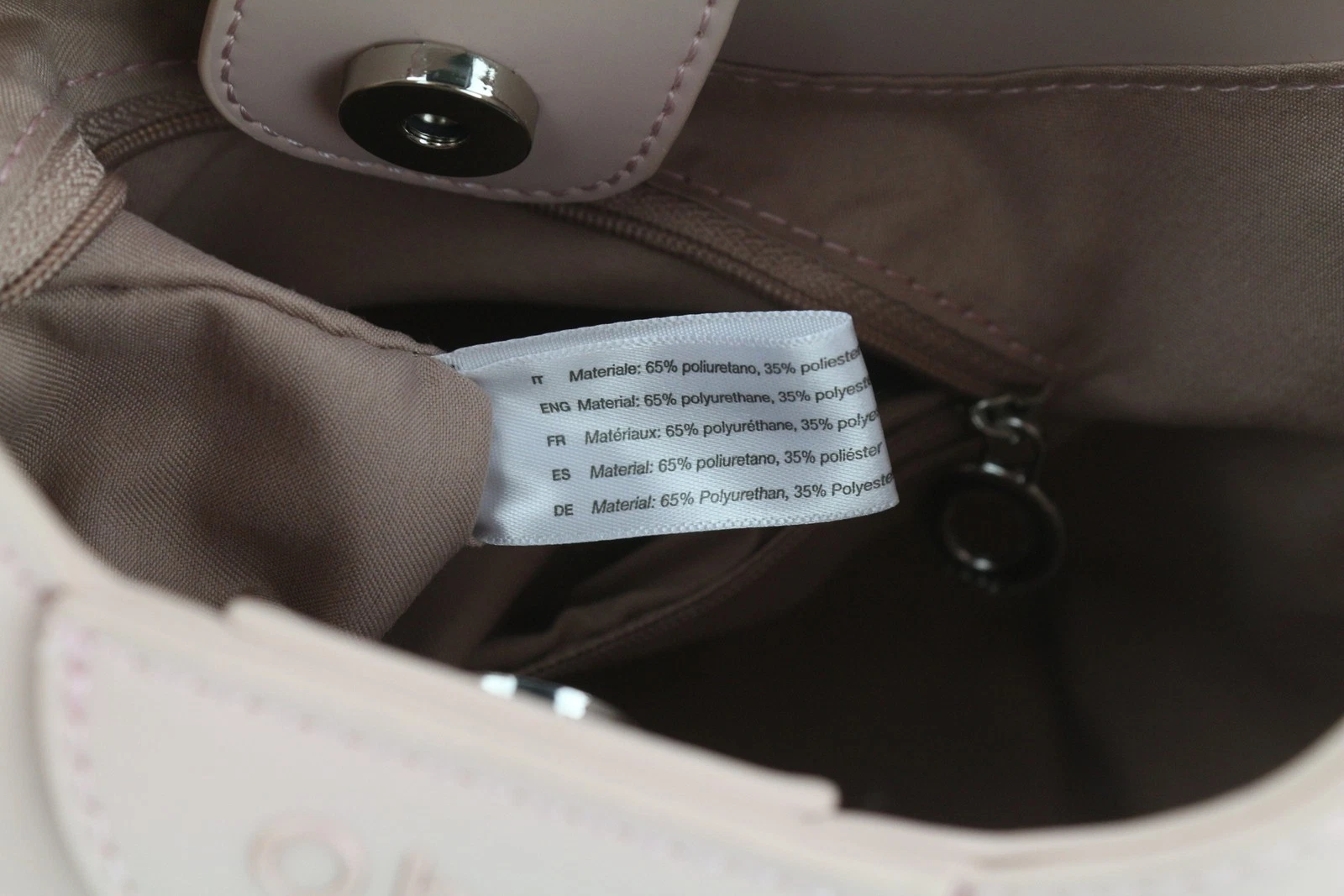 O Bag Ginevra Women Bag OS Light Pink Lined Hobo Crossbody Magnetic Closure - O Bag