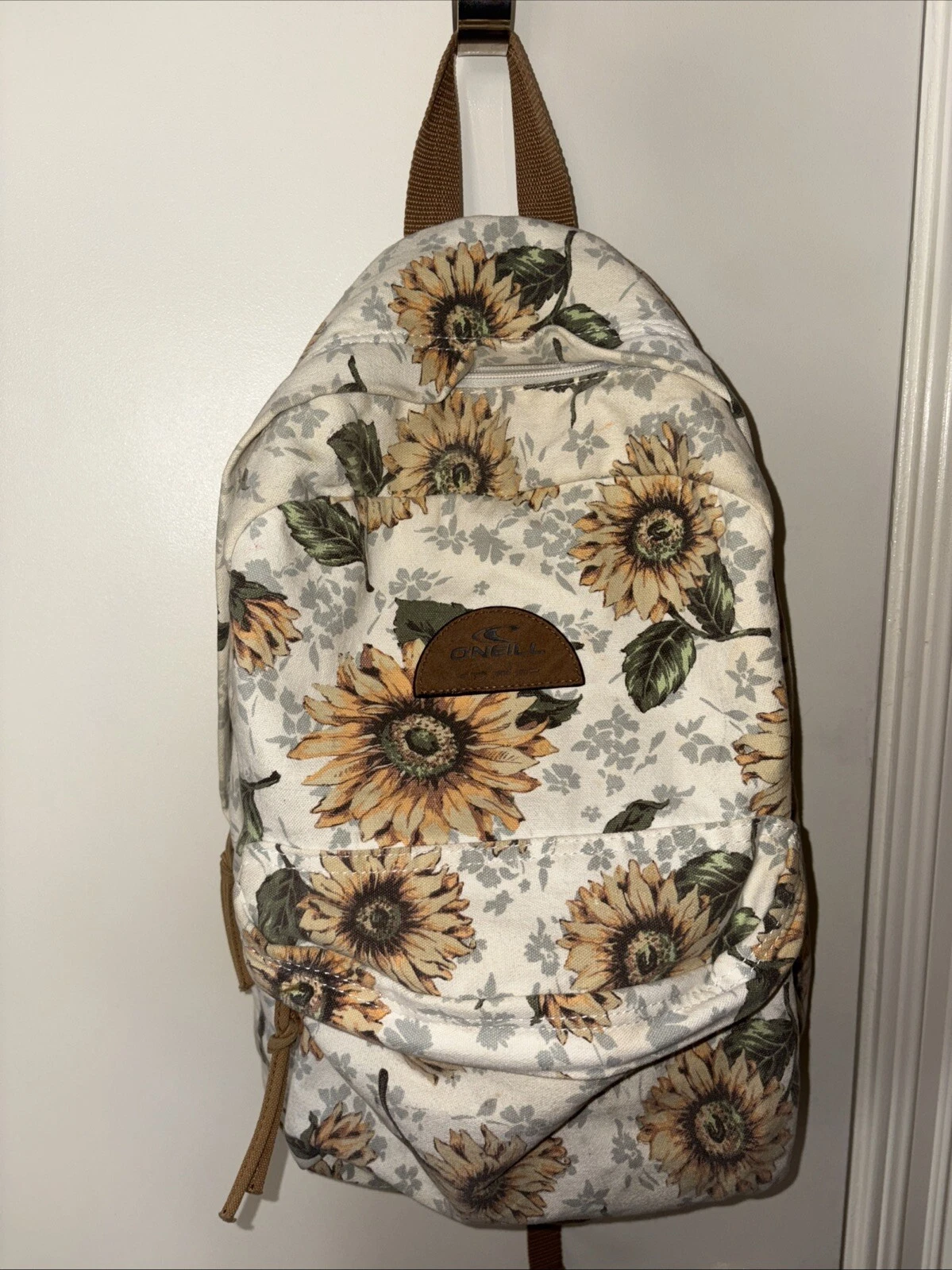 O’niel Board Shorts - Women’s Sunflower Print Backpack Bag - Yellow White Y2K - O Bag