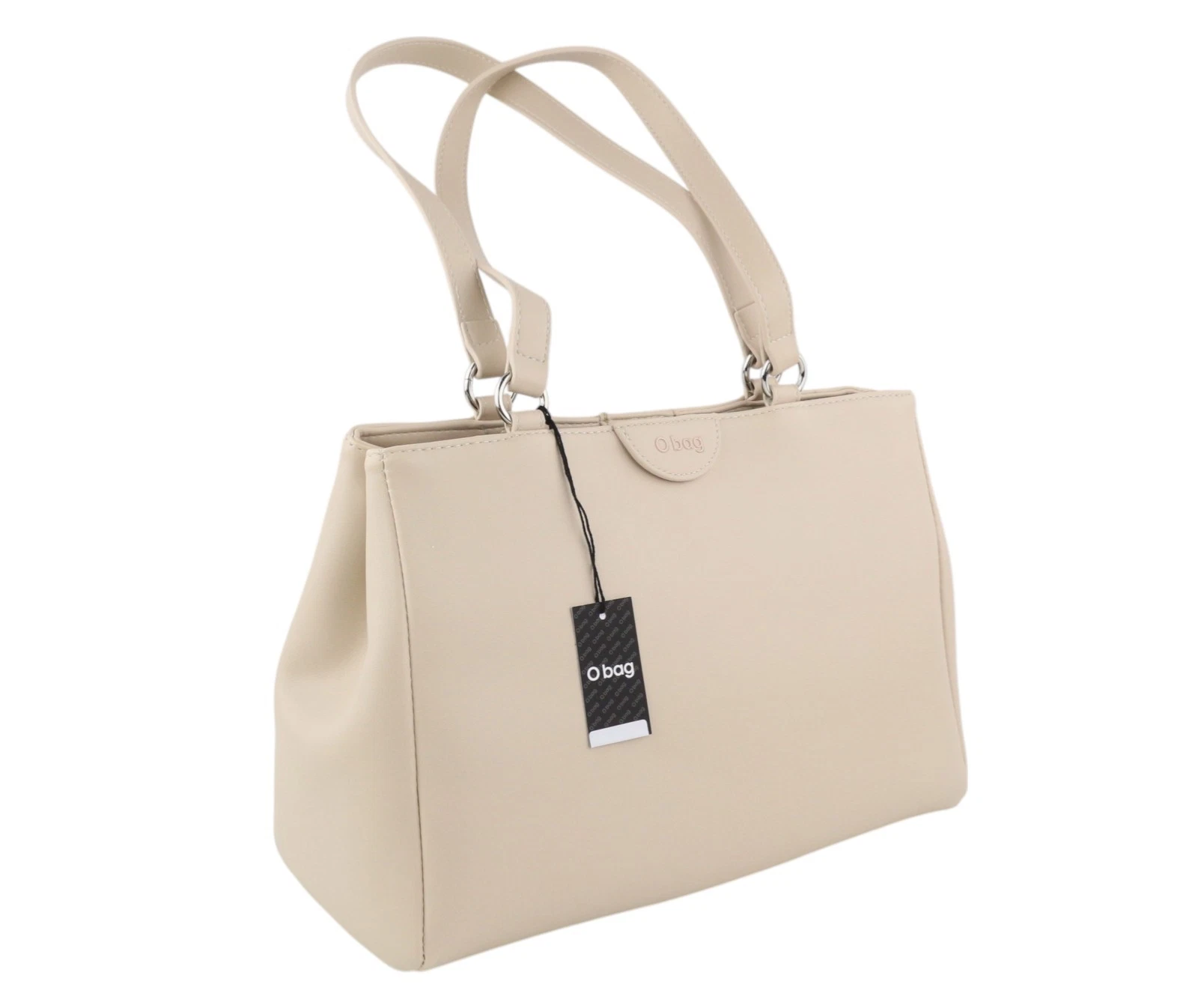O Bag Vienna Women Bag OS Beige Double Handles Clasp Lined Square - O Bag