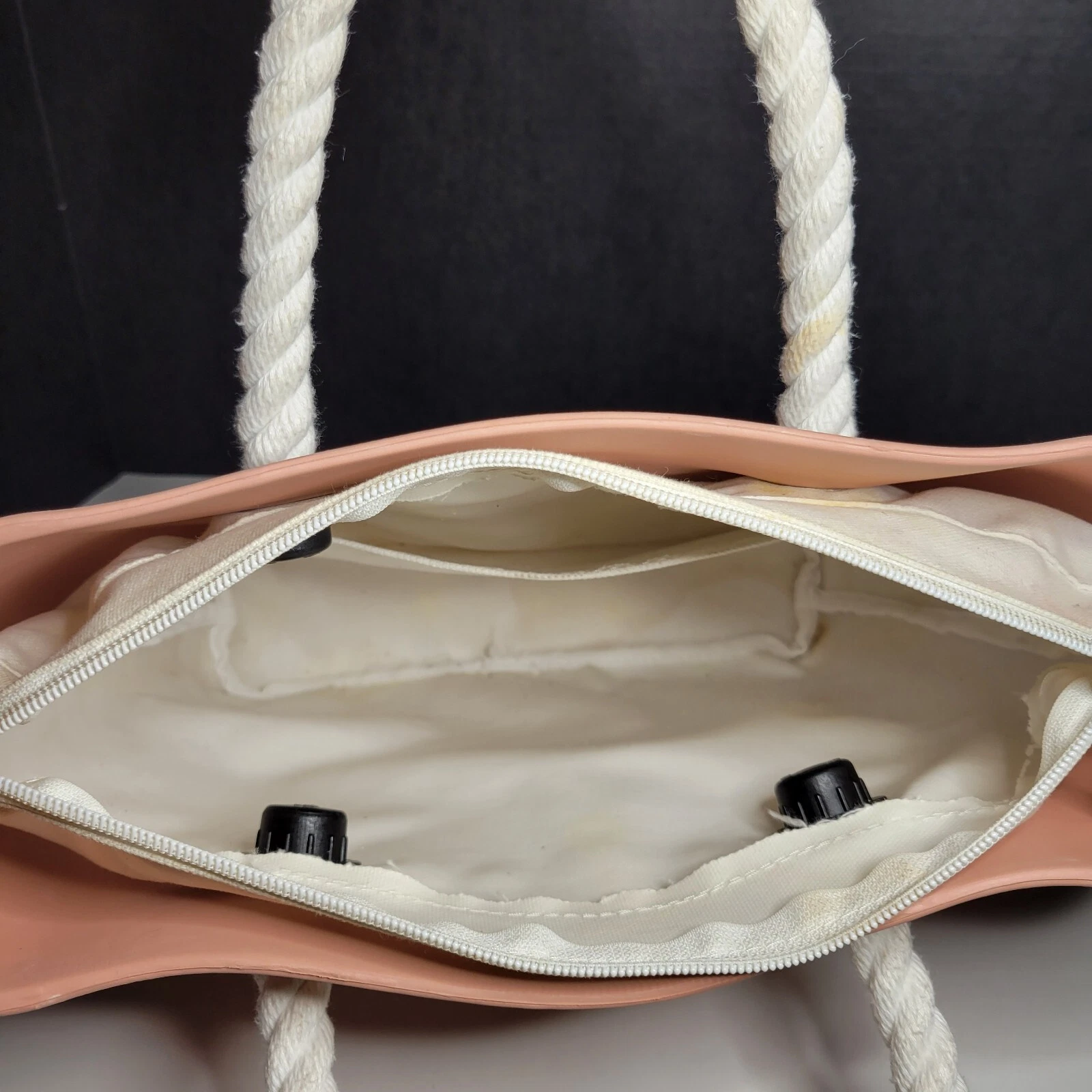 OBag Pink Tote Double Rope Handles Made in Italy Fullspot Shoulder 11 x 14 x 3.5 - O Bag