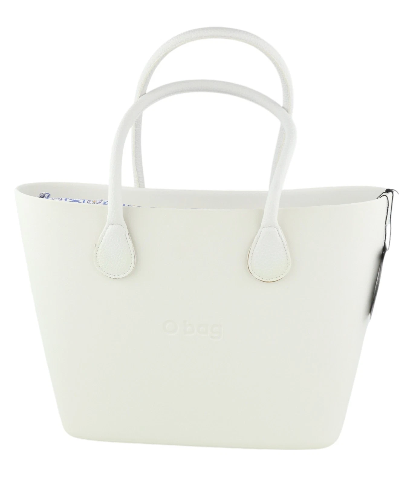 O Bag Urban Women's Bag OS White Double Handles Pattern Lining Trapezoid Tote - O Bag