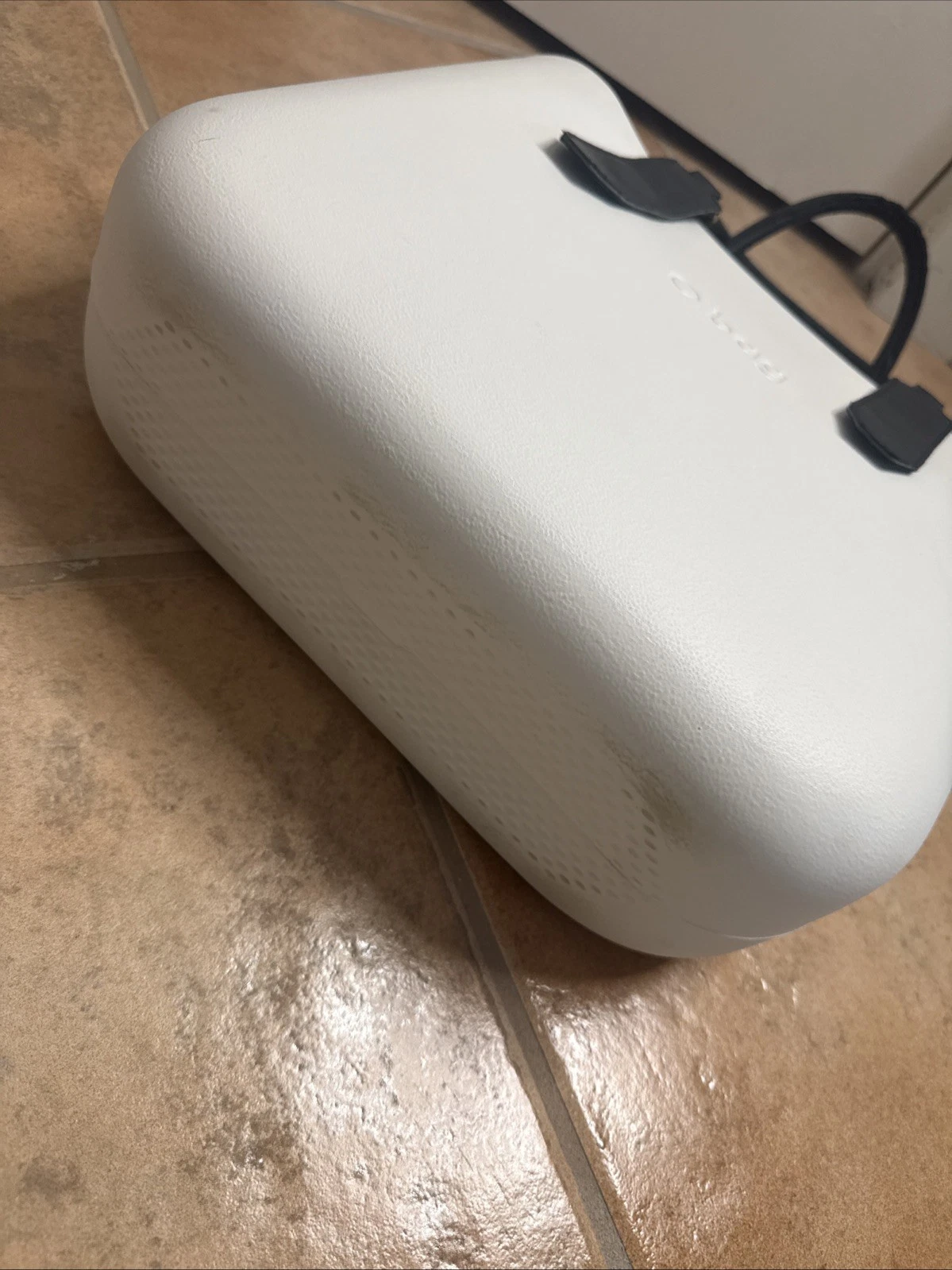 O Bag White Black Tote Bag Double Handle Paisley Liner - O Bag