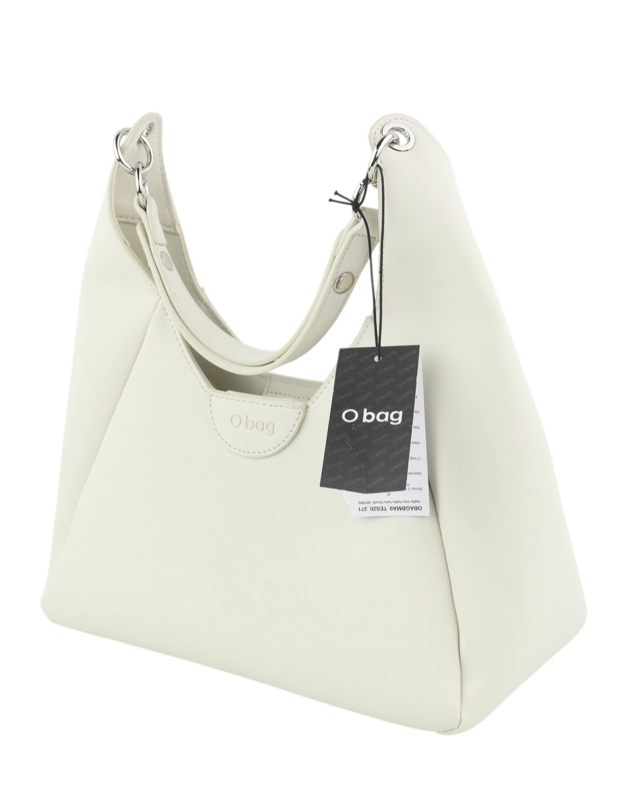 O Bag Ginevra Women Bag OS White Magnetic Close Lined Hobo Crossbody Logo - O Bag