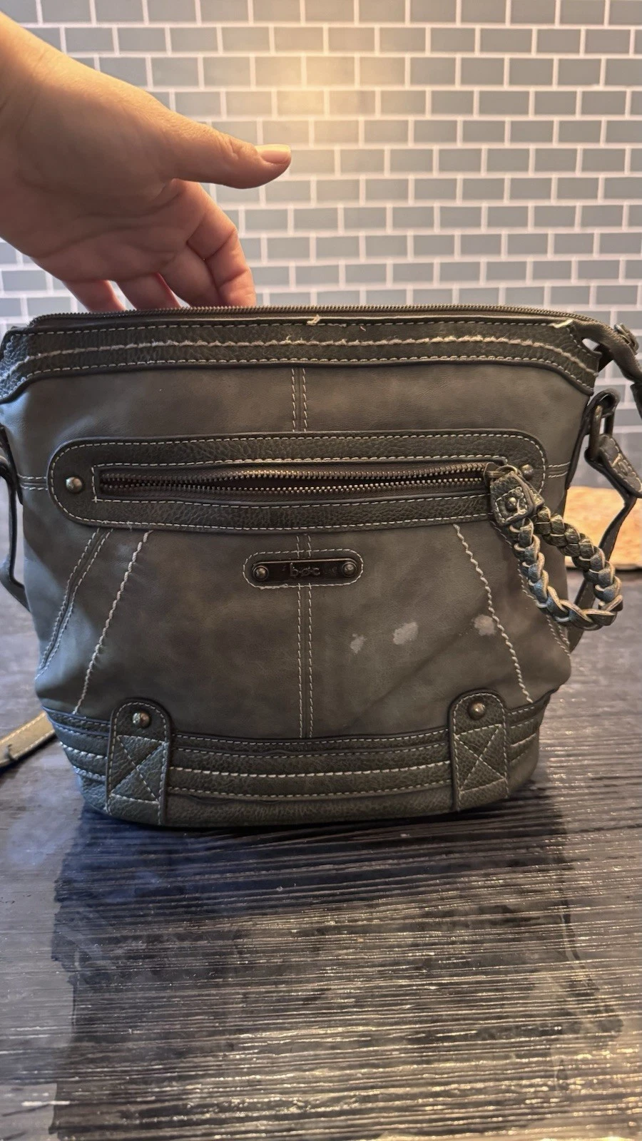 Born B.O.C. green crossbody purse with power bank pouch - O Bag