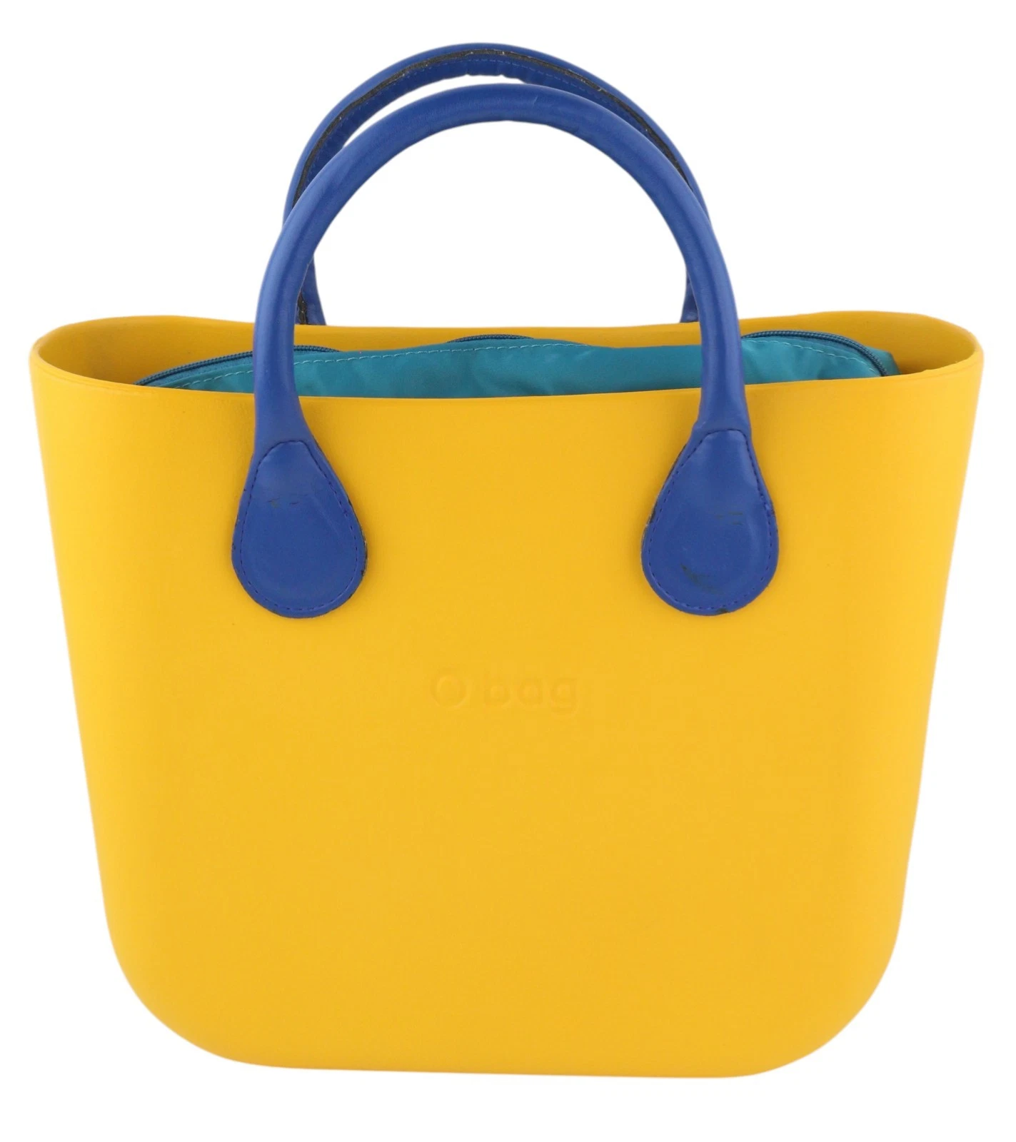 O Bag Mini Women Bag OS Yellow Blue Double Handles Zipper Square - O Bag