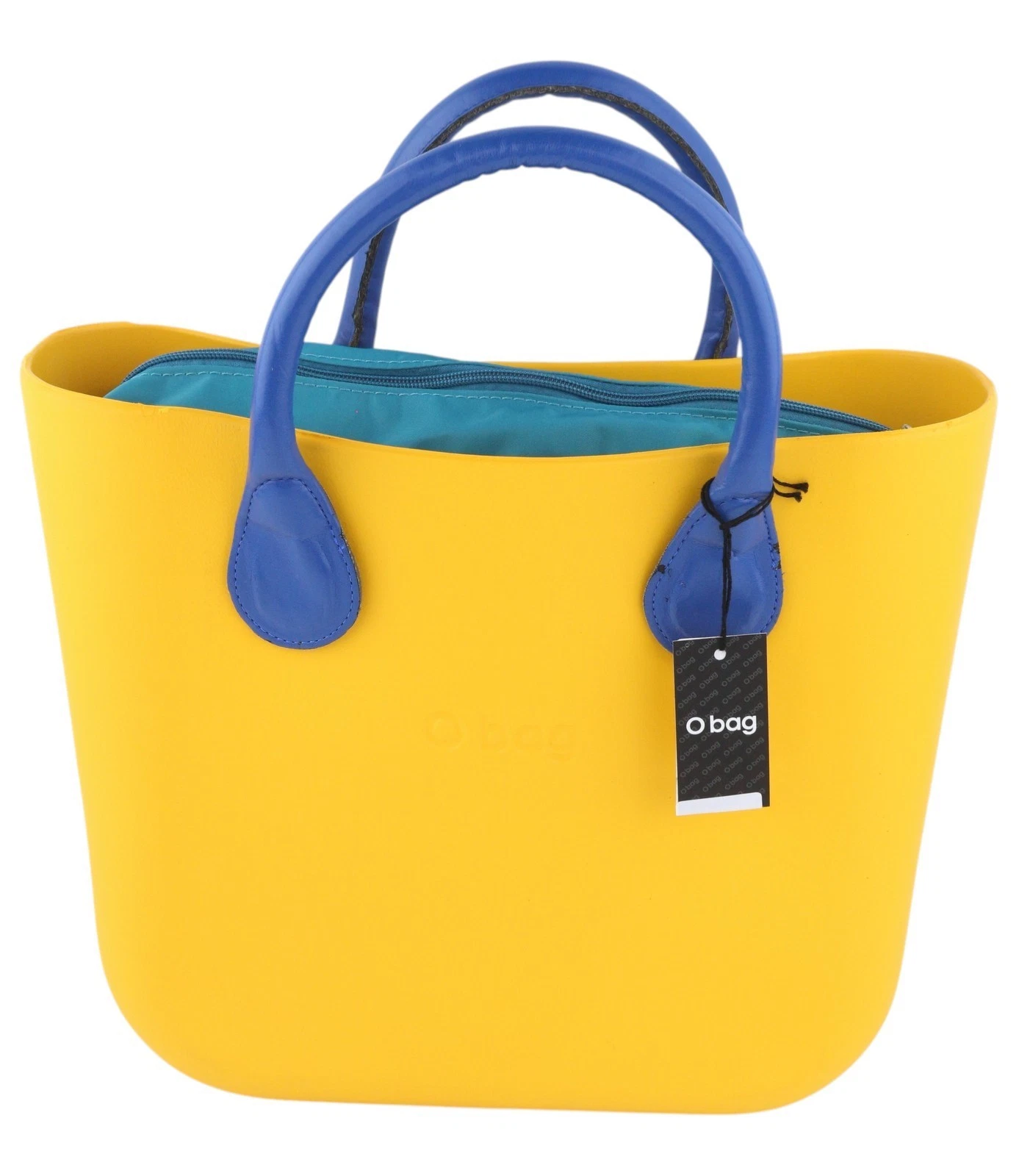 O Bag Mini Women's Bag OS Yellow Blue Double Handles Zipper Square - O Bag