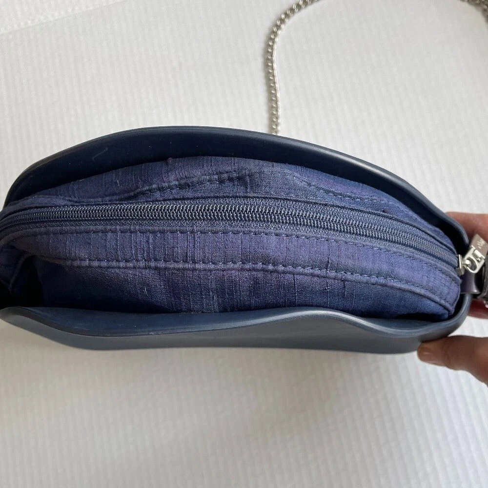 OBag Moon Bag Blue Silver Chain Crossbody - O Bag