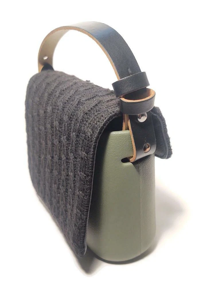 NWT OBAG Green and Black Wool Leather Mini Tote Handbag - O Bag