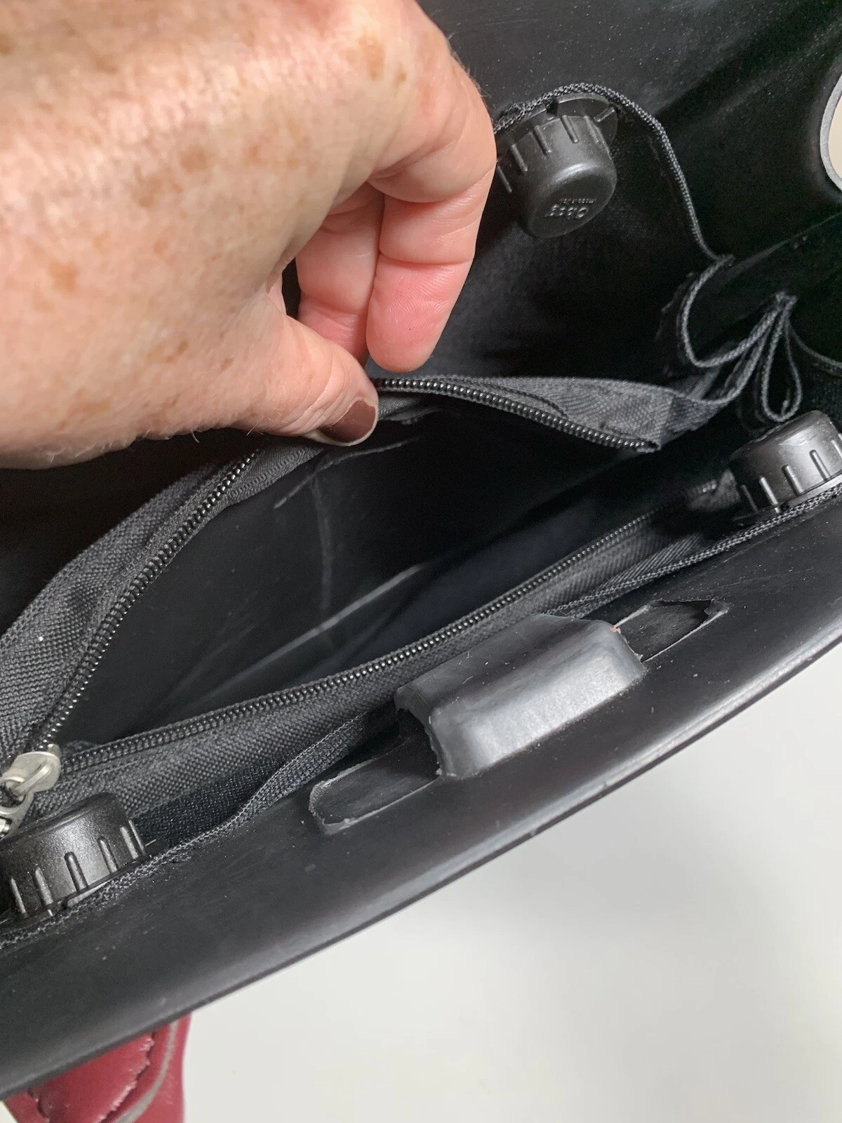 oBag Classic Black/Plum Purple Handles Large Bag Tote Italy AS-IS O Bag - O Bag