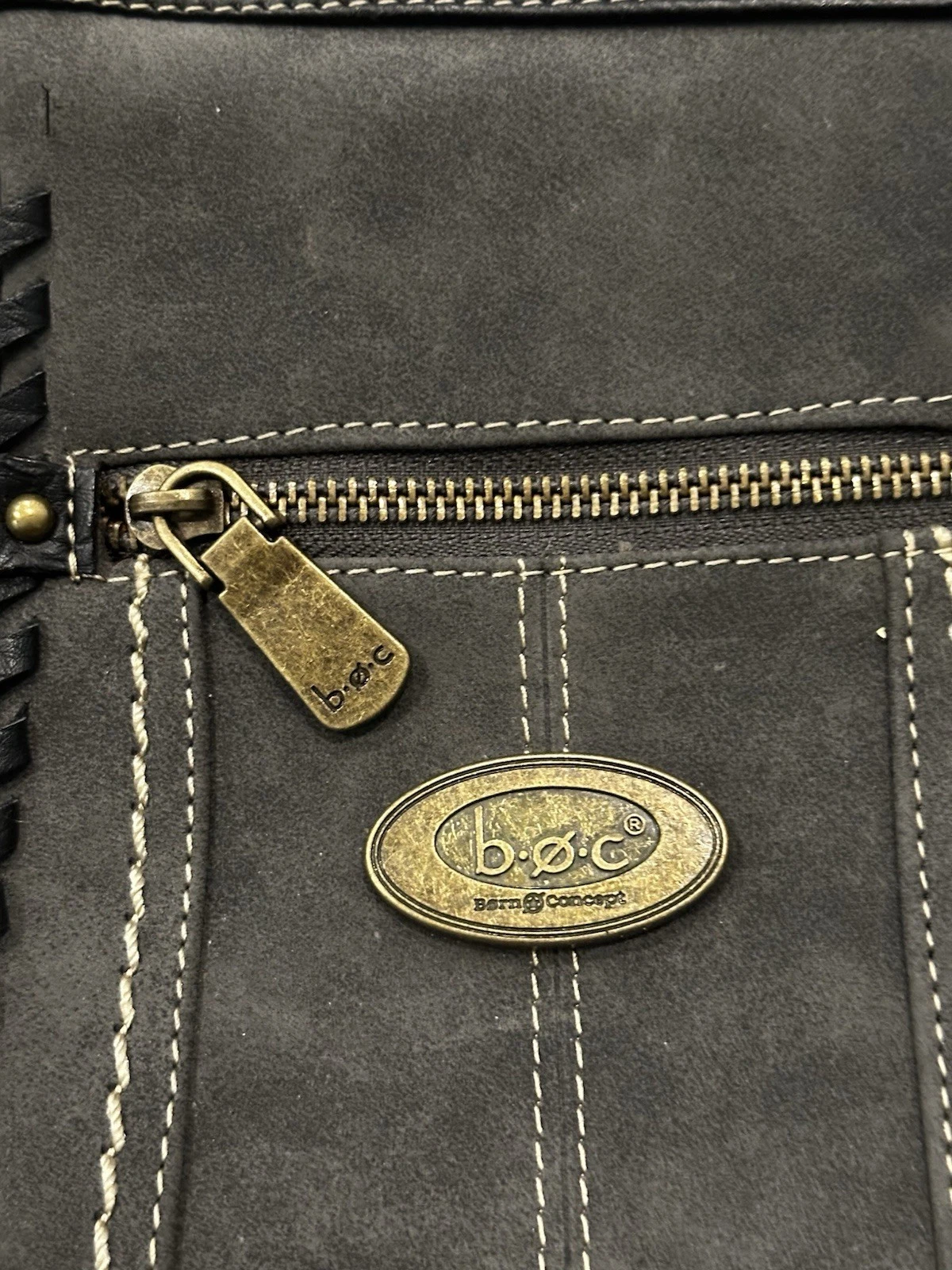 B.O.C. Born Concepts Crossbody Saddle Stich - gray/black - Leather Shoulder Bag - O Bag