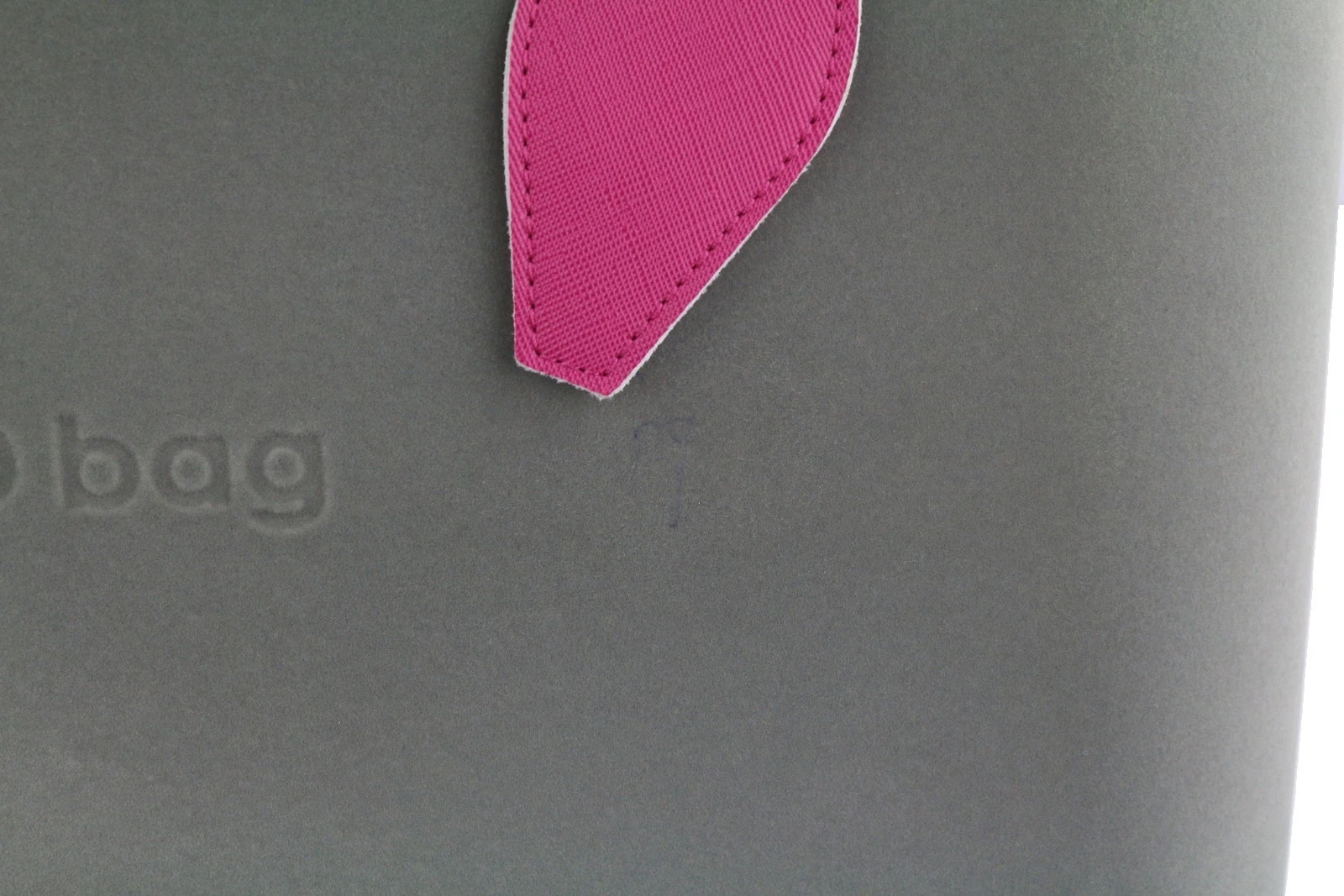 O Bag Women Bag OS Grey Soft Inner Zip Pouch Double Handle Square Logo - O Bag