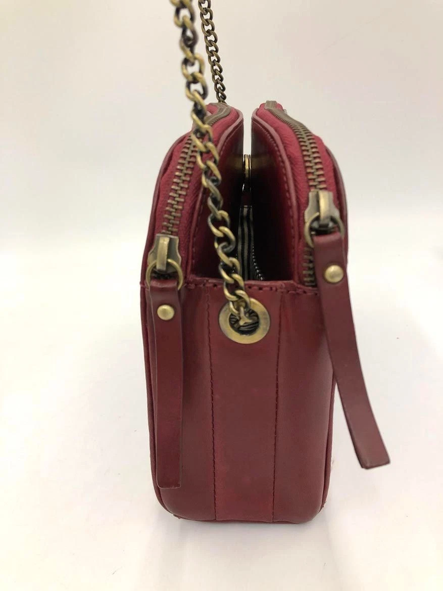 O My Bag Wine Red Leather Chain Shoulder Bag Used Ladies From Japan - O Bag