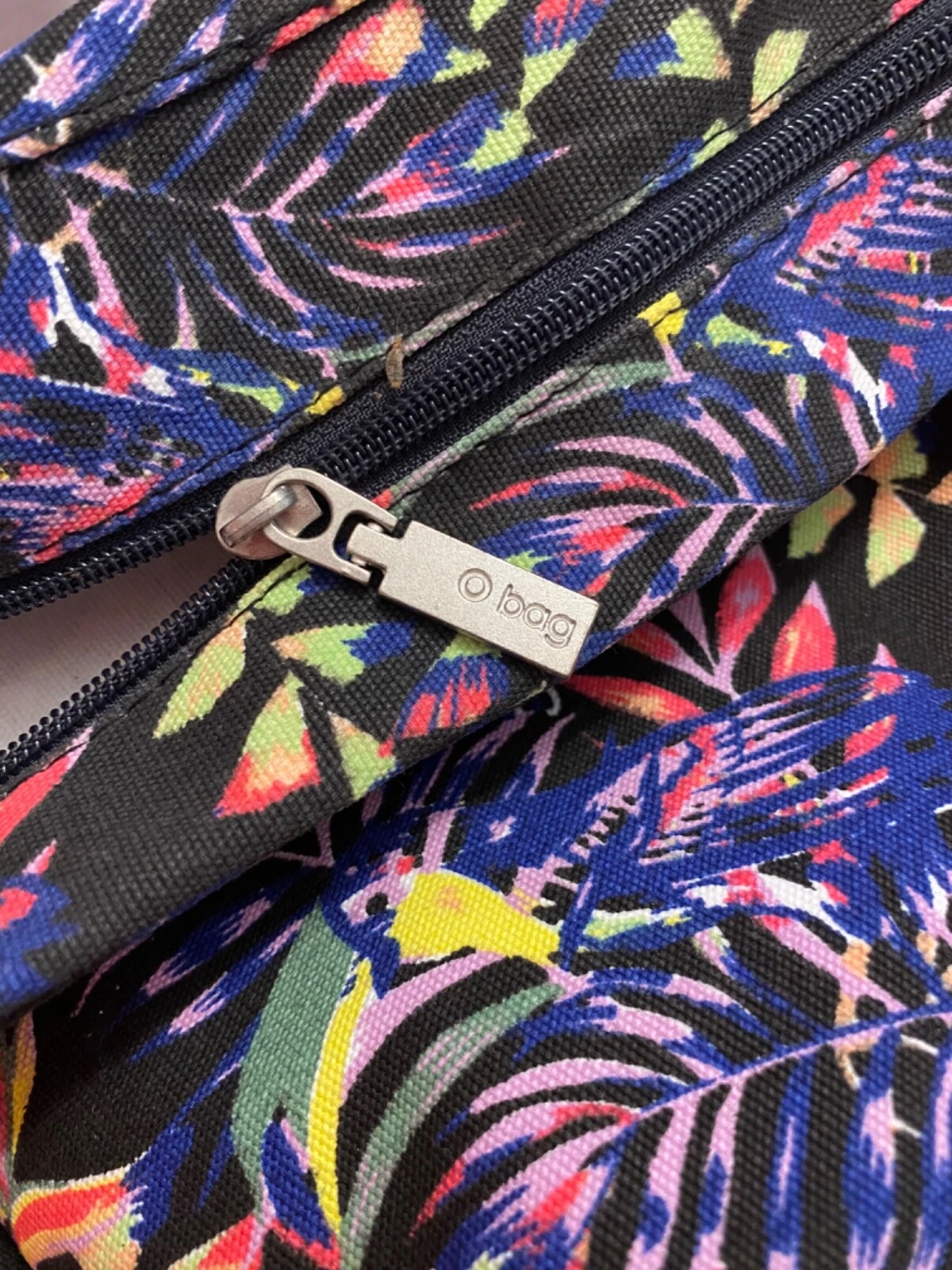 OBAG LARGE TOTE PINK, LEATHER HANDLES & SHOULDER STRAP, COTTON ZIP INSERT, ITALY - O Bag