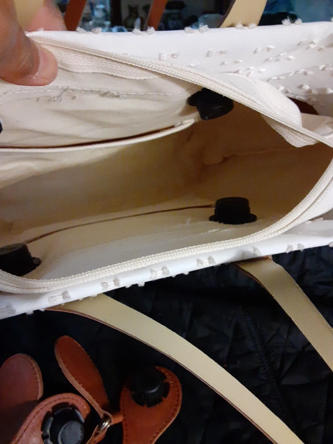 Obag 2 Way Taupe Plastic Tote Bag Italy - O Bag