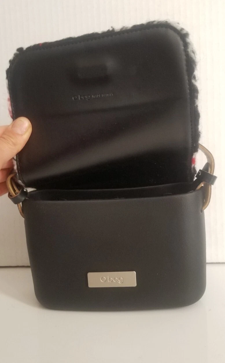 O BAG Small Purse Bag w/ Leather Handle Made in Italy Black Red Gray OPK04 - O Bag
