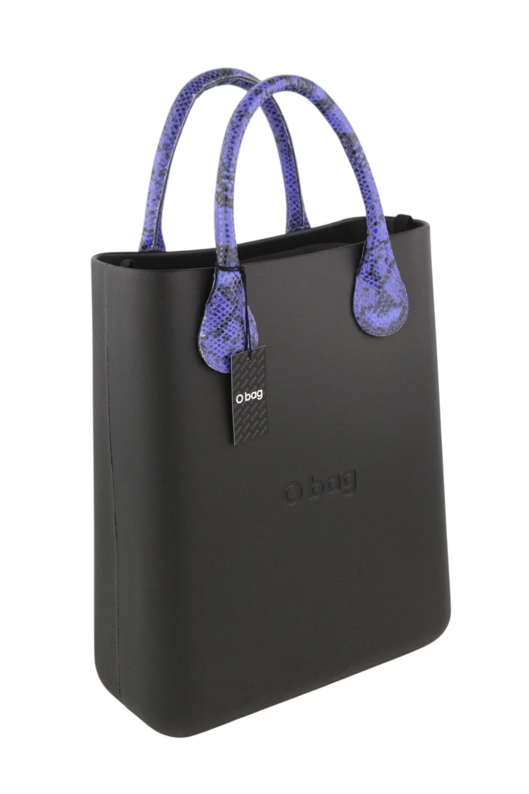 O Bag Chic Women Bag OS Snake Purple Double Handle Inner Pouch Square Tote Logo - O Bag