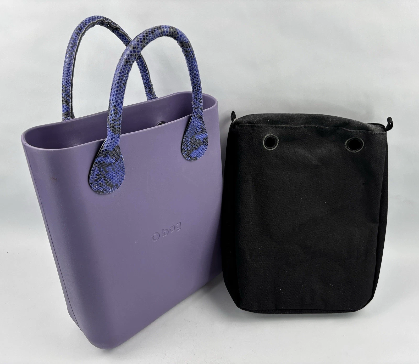 O Bag Italian Waterproof Purple Handbag Purse w/Removable Liner - O Bag