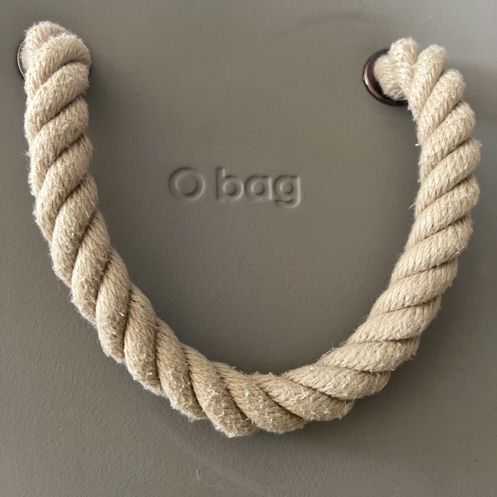 OBag Rubber Classic Tote w/Rope And Leather Straps 2 Straps Included - O Bag