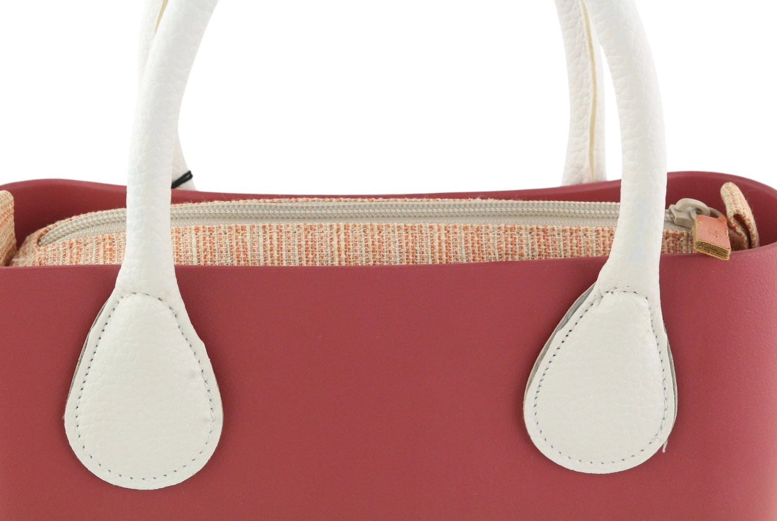 O Bag Chic Women Bag OS Pink Dual Handles Inner Pouch Mini Square Tote Logo - O Bag