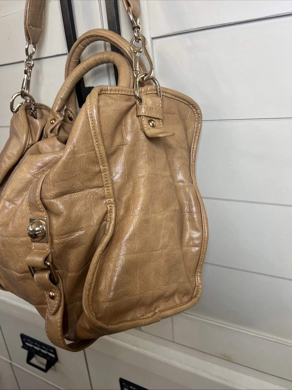 “O BAG “ ITALIAN MADE BAG Croc Embossed Buckle Style Handbag Shoulder Bag - O Bag