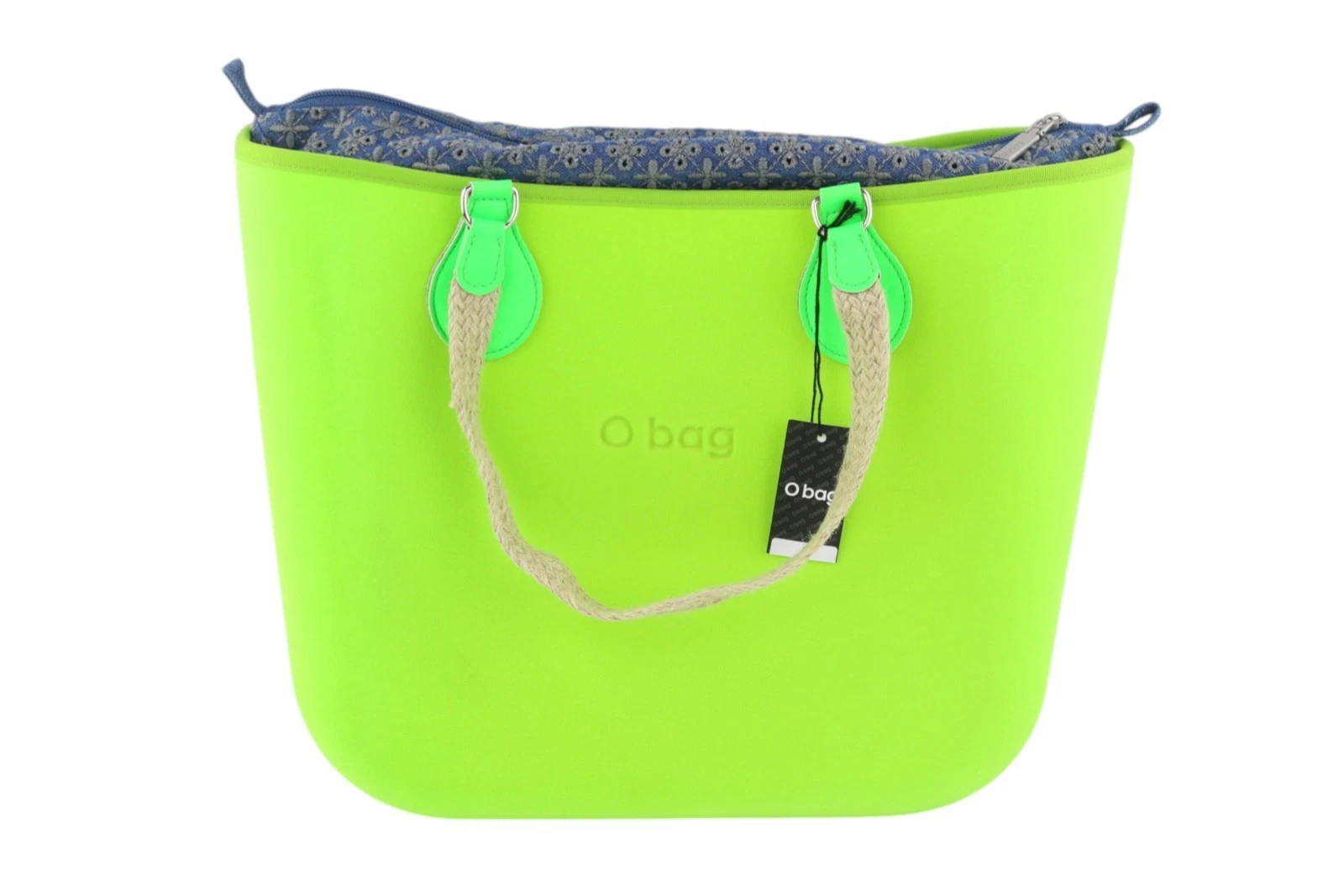 O Bag Armenia Women's Bag OS Neon Green Inner Double Handle Tote Bag Logo - O Bag