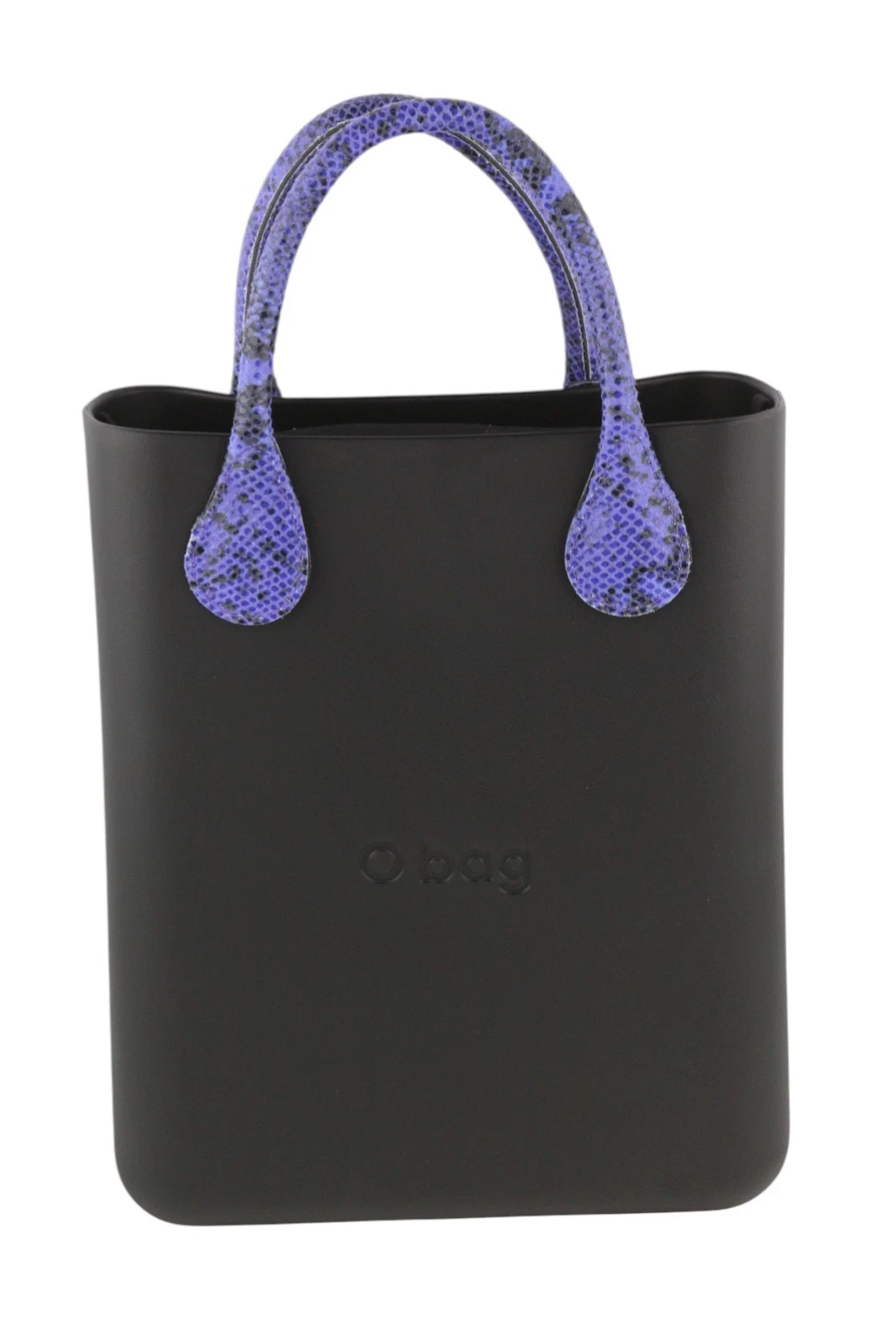 O Bag Chic Women Bag OS Snake Purple Double Handle Inner Pouch Square Tote Logo - O Bag