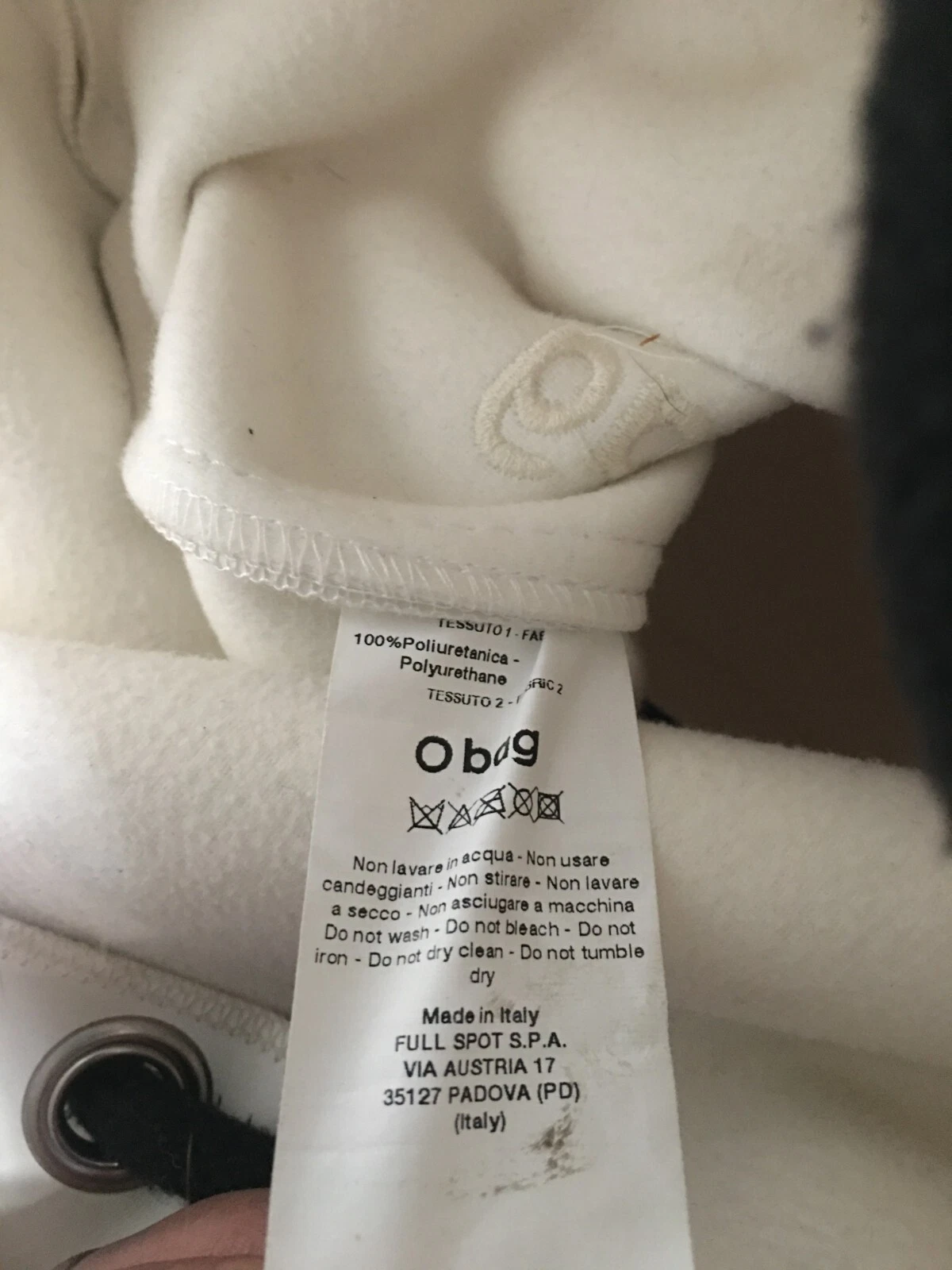 O Bag White Adjustable Drawstring Backpack Italy - O Bag