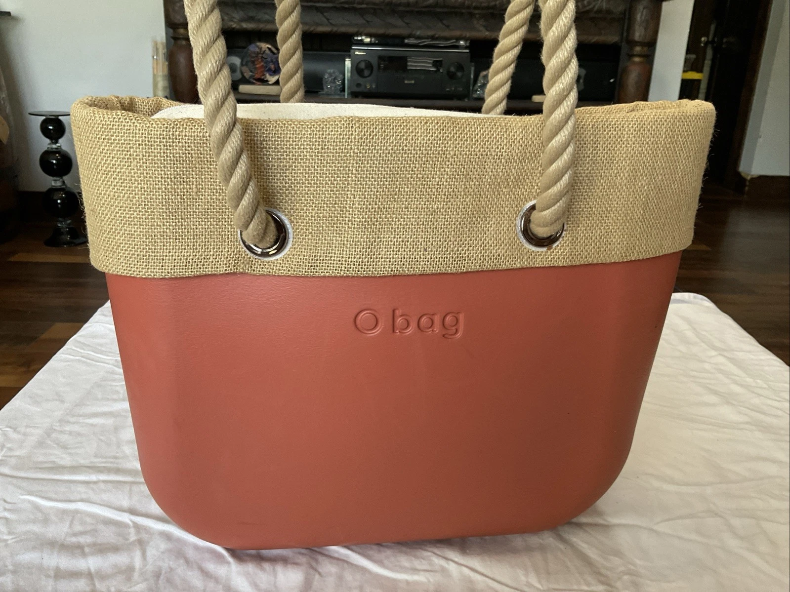 Medium Obag Flower With Trim, Rope - O Bag