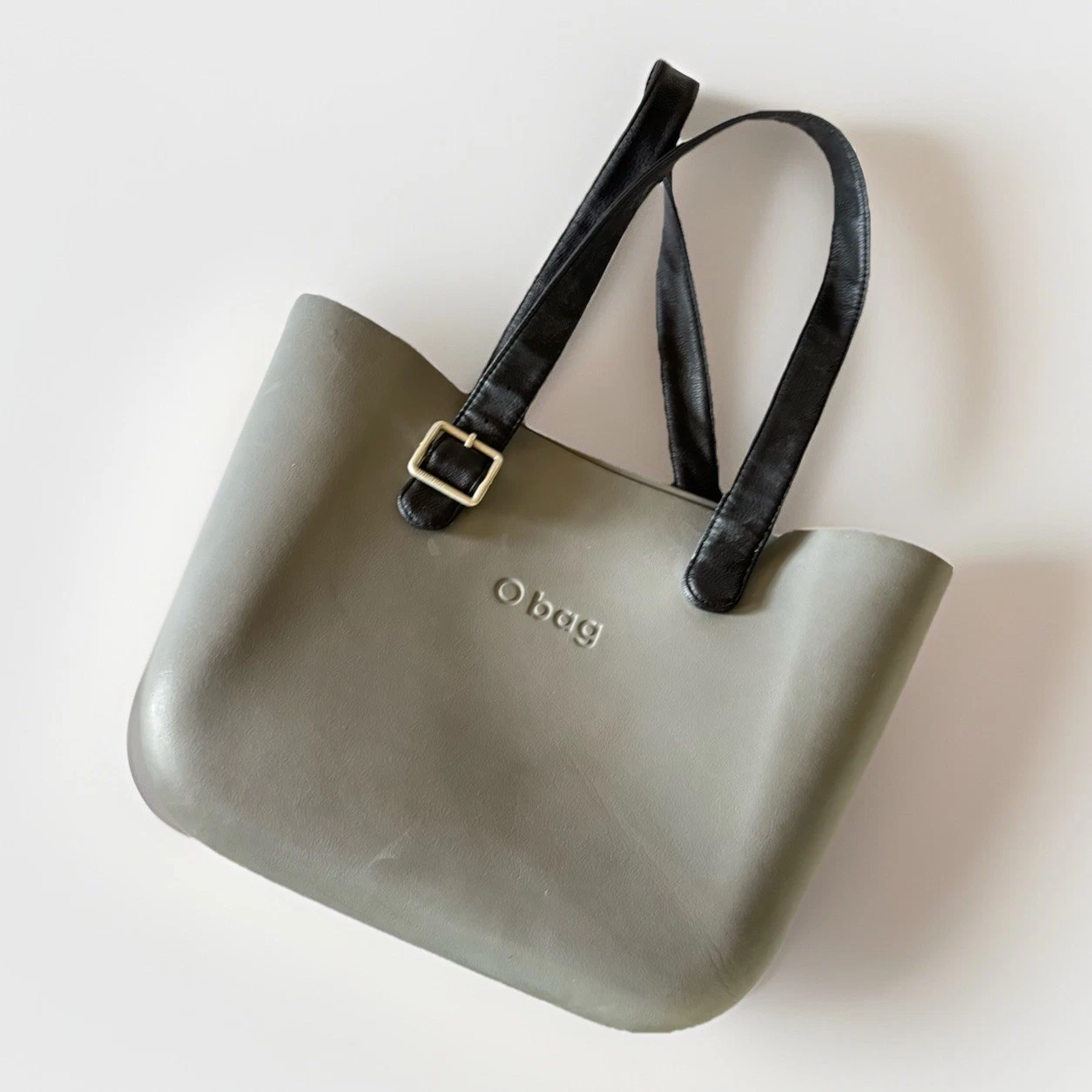 O Bag Italian Tote Handbag Waterproof Shoulder Leather Straps Made In Italy LG - O Bag