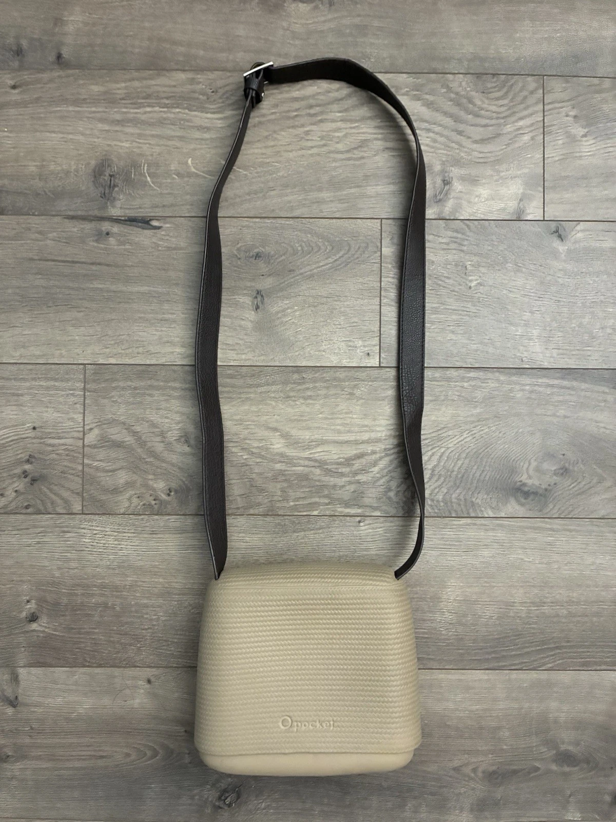 O Pocket Bag FullSpot Italian Crossbody Slide Purse Made In Italy Beige Brown - O Bag