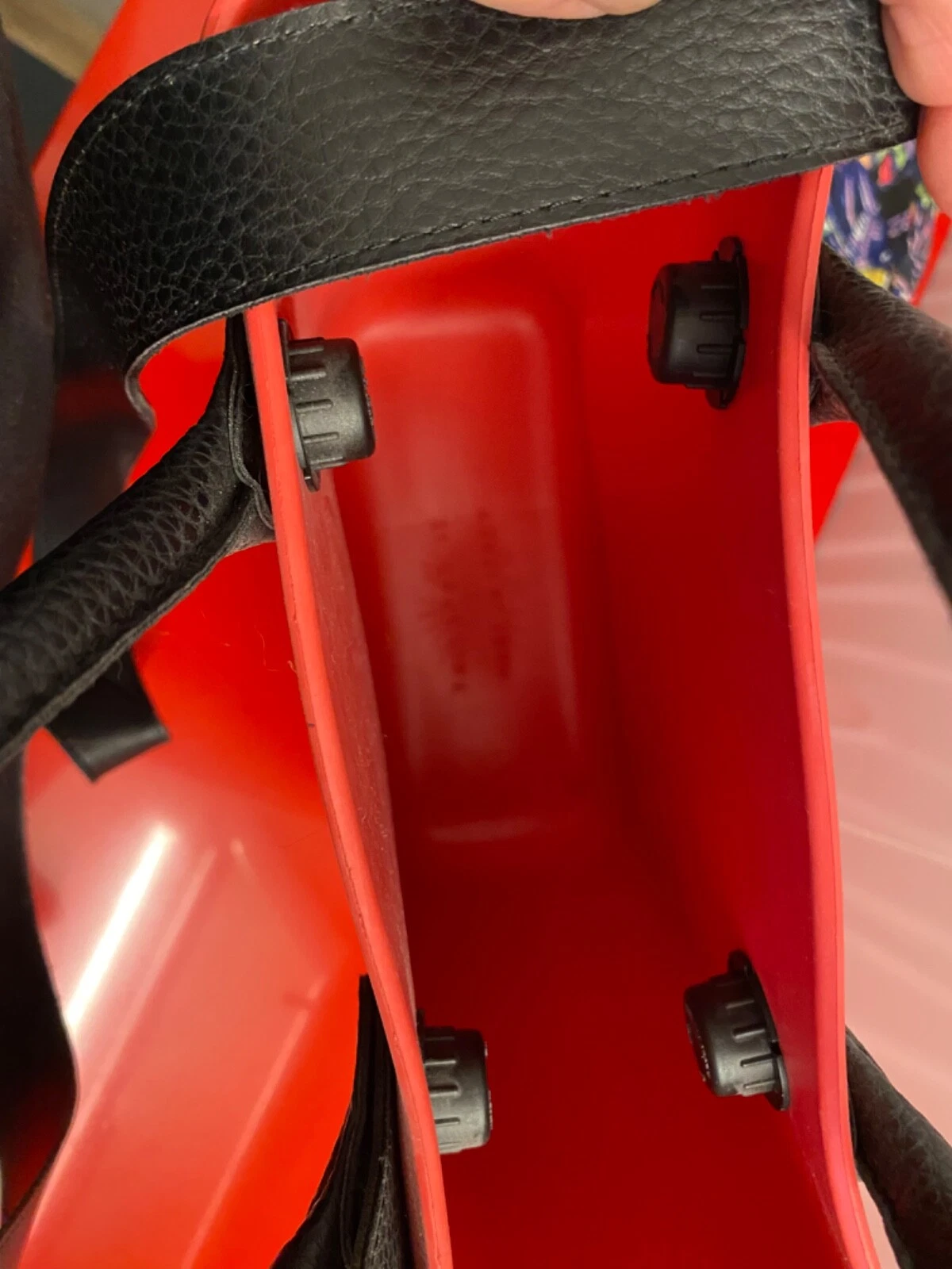 OBAG LARGE TOTE PINK, LEATHER HANDLES & SHOULDER STRAP, COTTON ZIP INSERT, ITALY - O Bag