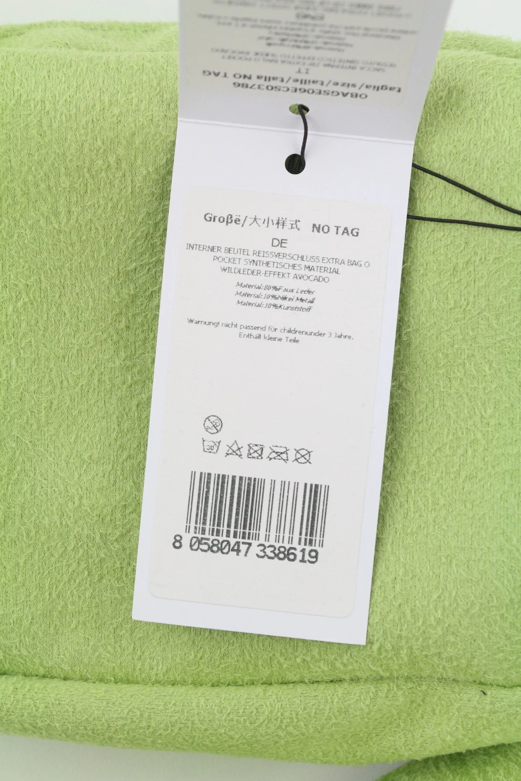 O Bag Extra Pocket Women Bag OS Green Faux Suede Silver Chain Crossbody - O Bag