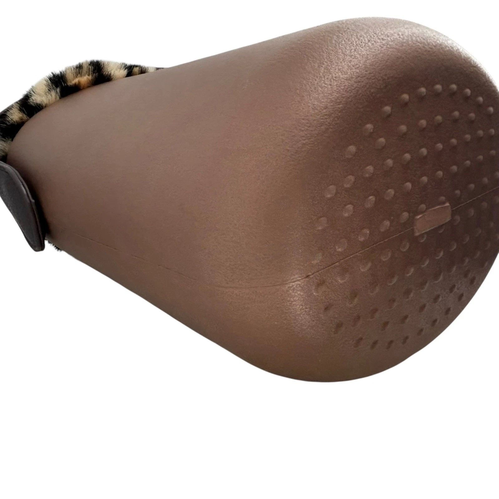 O Bag Italy Eva Compound Basket Tote Crossbody Bronze Faux Leopard Drawstring - O Bag