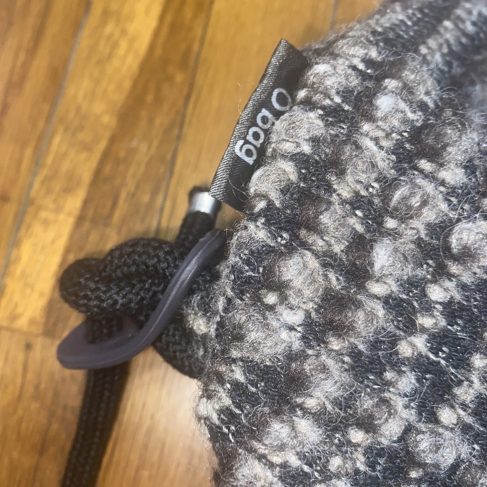 Rare O Bag Italy Sling Sack Backpack Bag Wool Tweed Rubber Bottom Anthropologie - O Bag